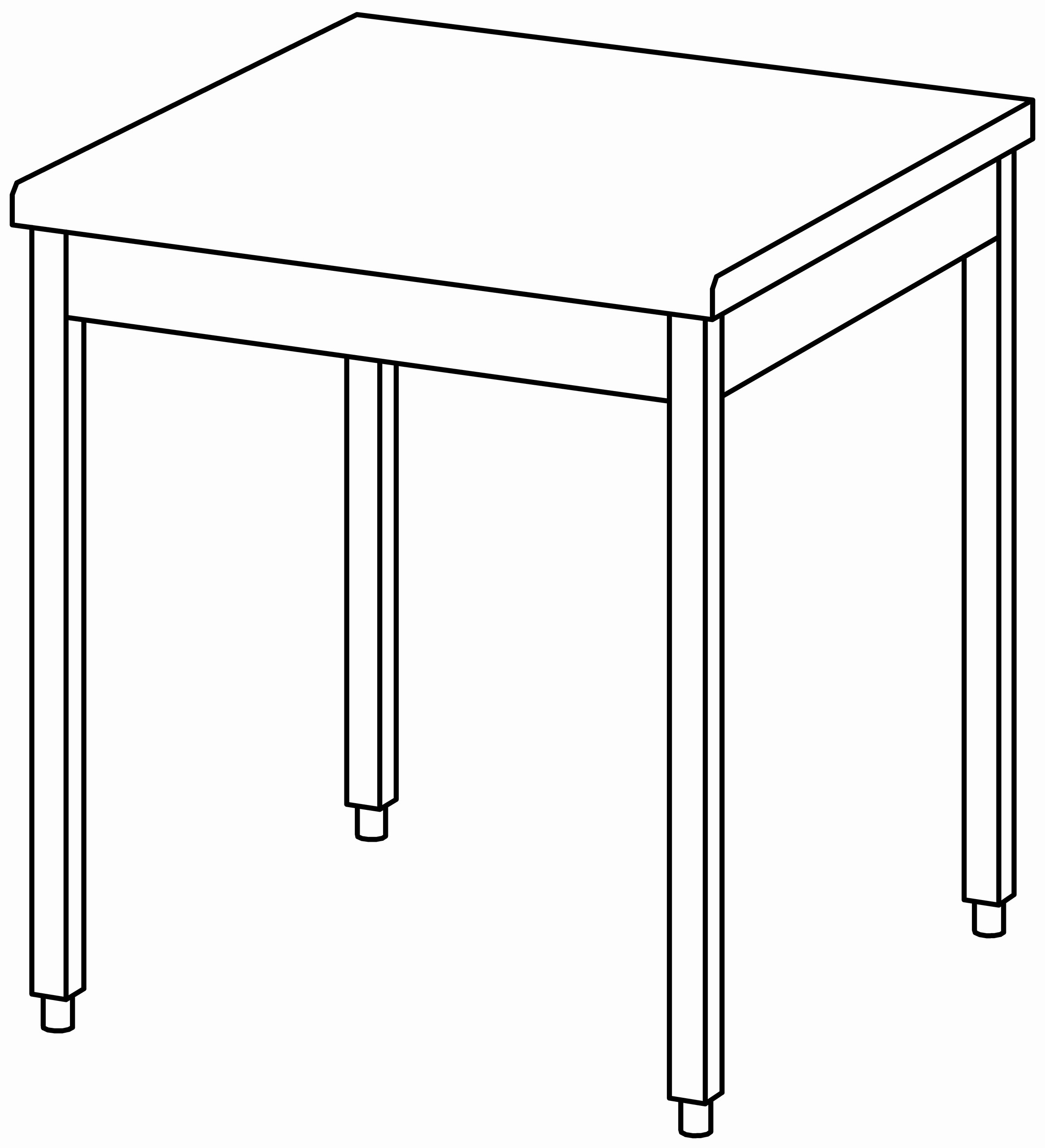 Arbeitstisch 800x900, ohne Aufkantung