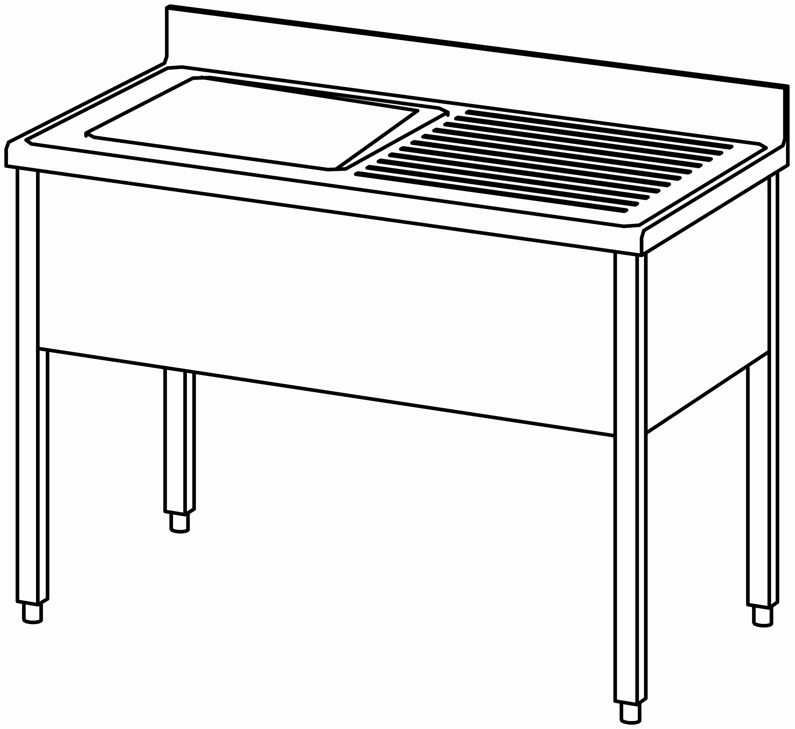 Spültisch offen 1200x700, 1 Becken l