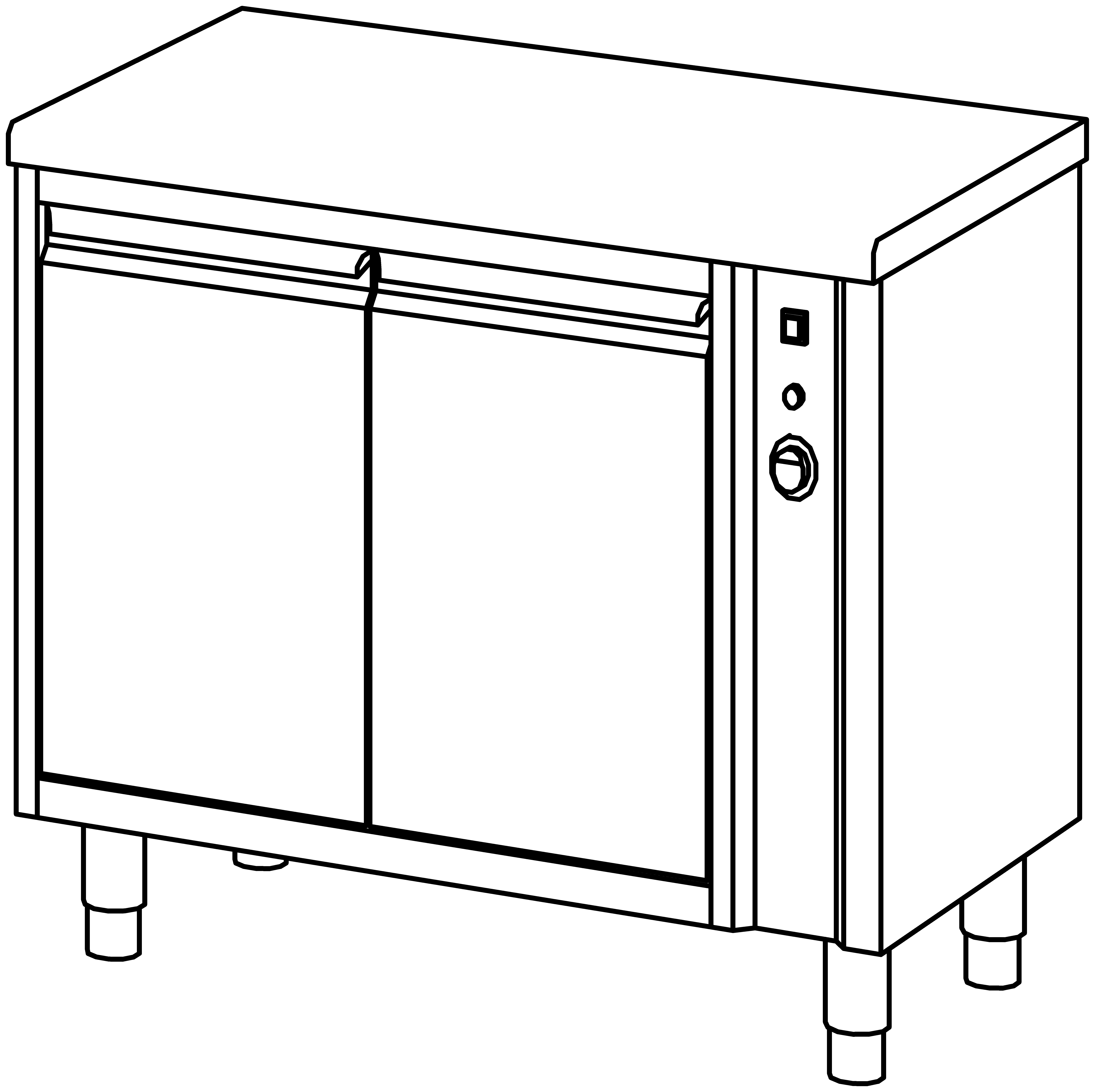 Wärmeschrank 1000x600, F-Tür, ohne AK