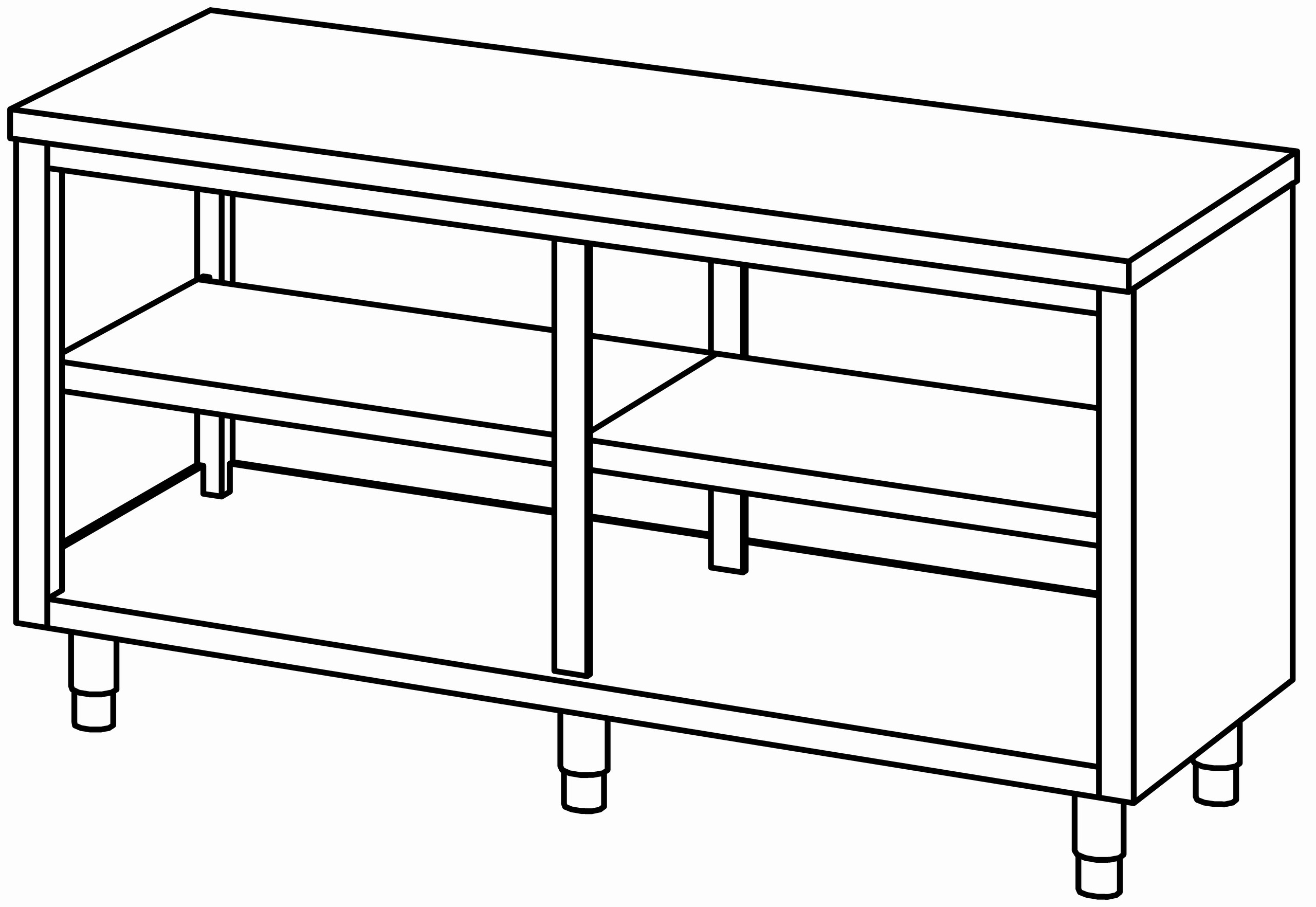 Arbeitsschrank 1700x700, offen, ohne AK