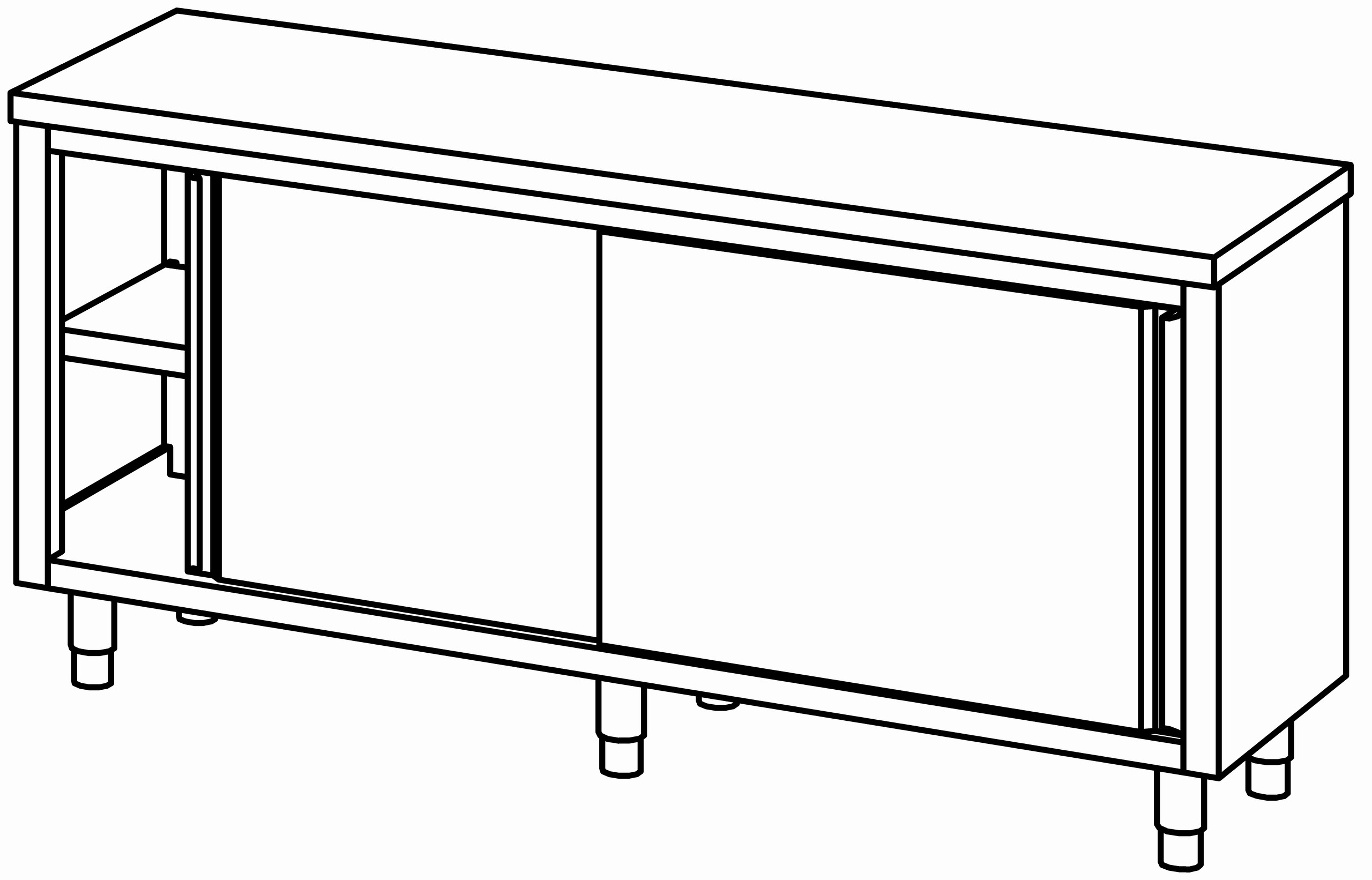 Arbeitsschrank 1900x600, S-Tür, ohne AK