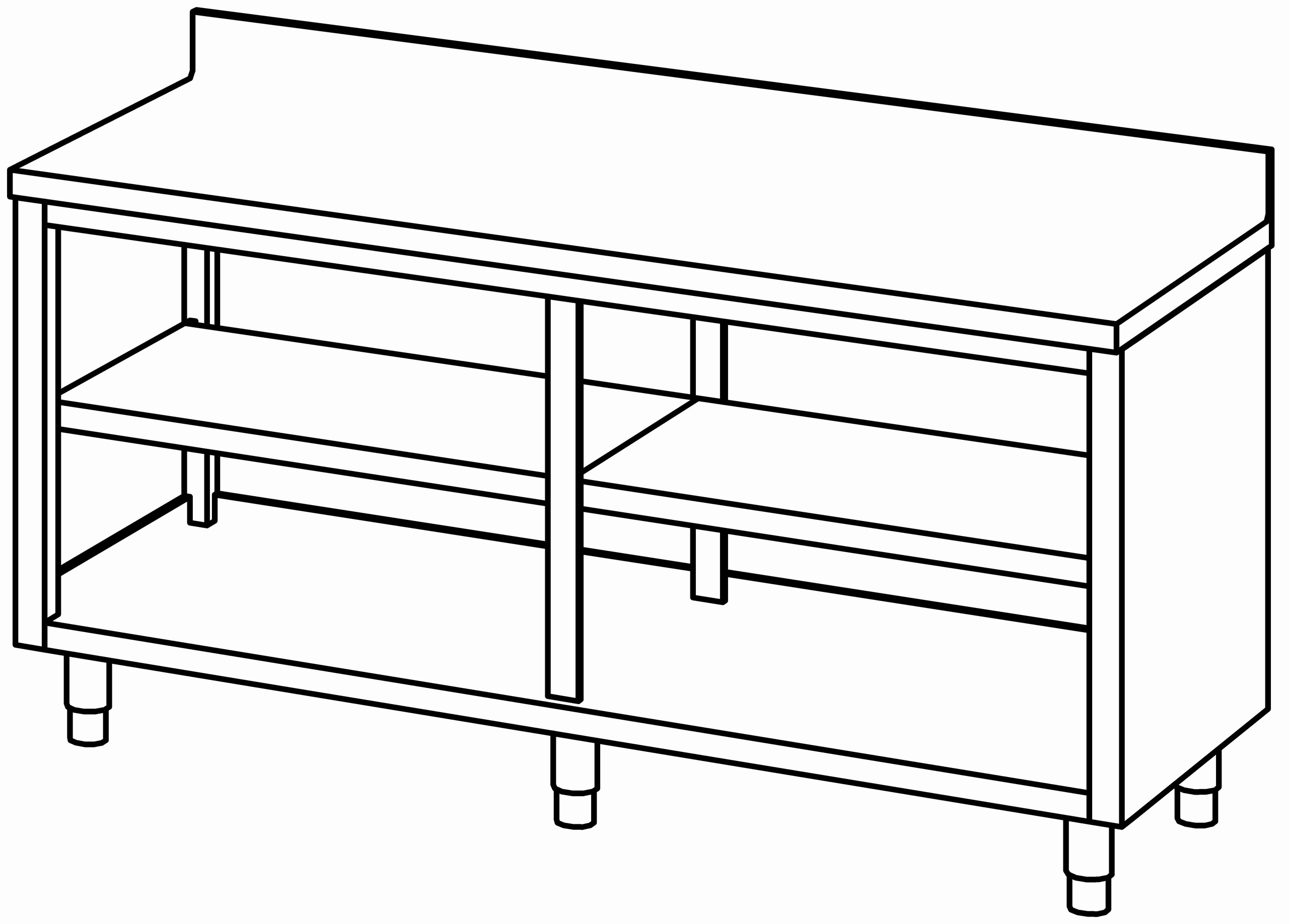 Arbeitsschrank 1800x700, offen, mit AK