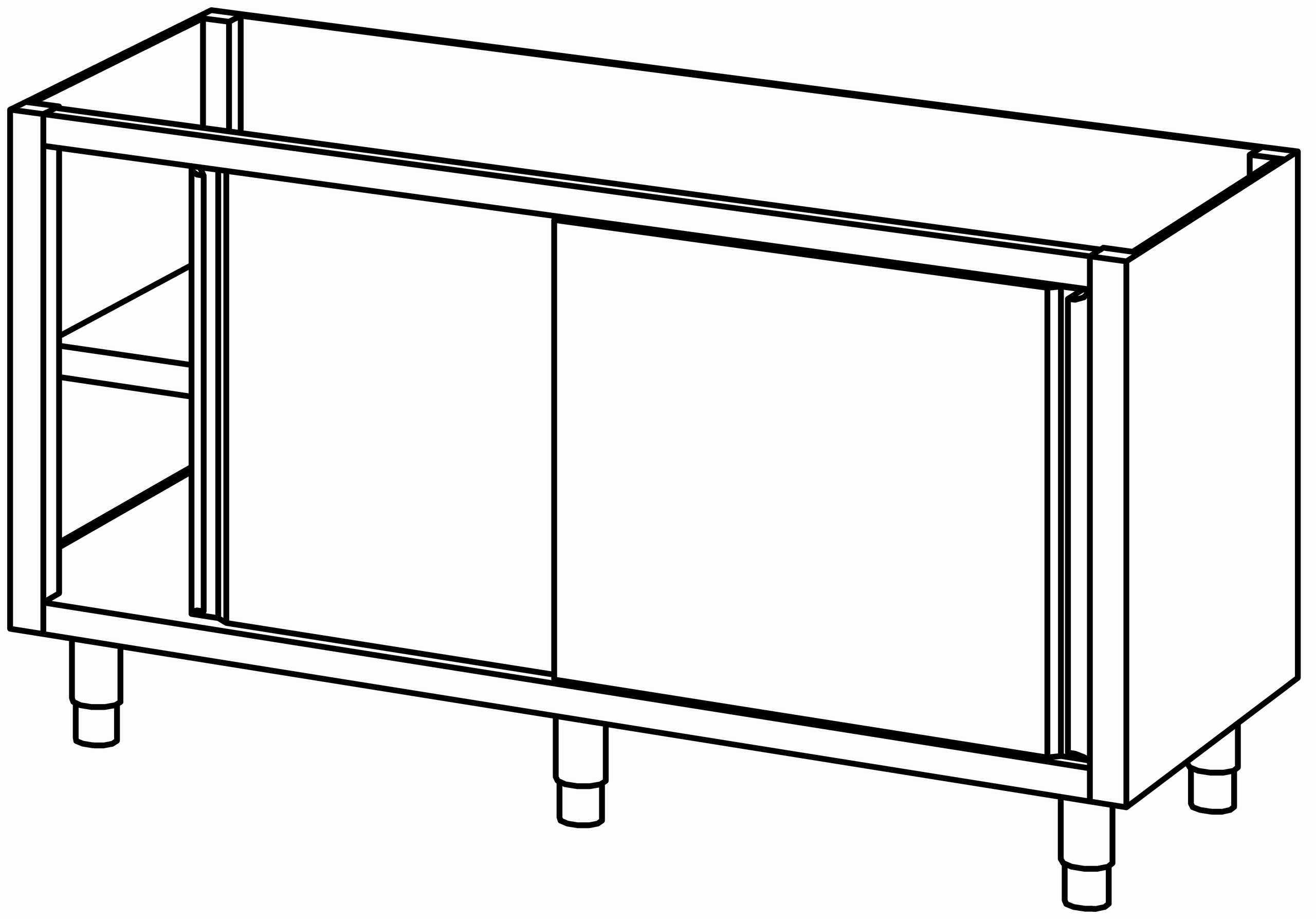 Schrankunterbau mit Schiebetür 1600x680