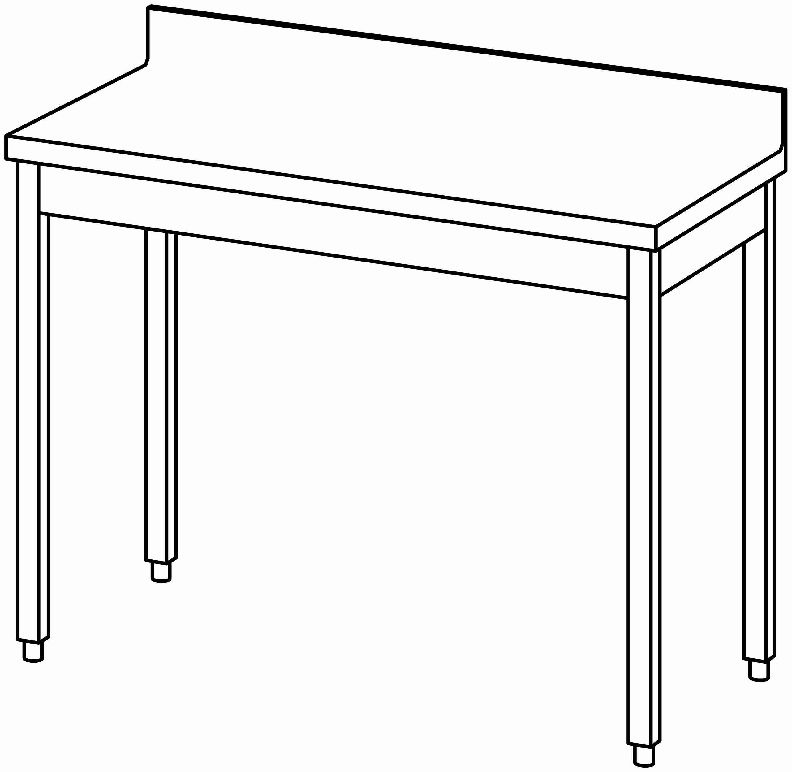 Arbeitstisch 1200x600, mit Aufkantung