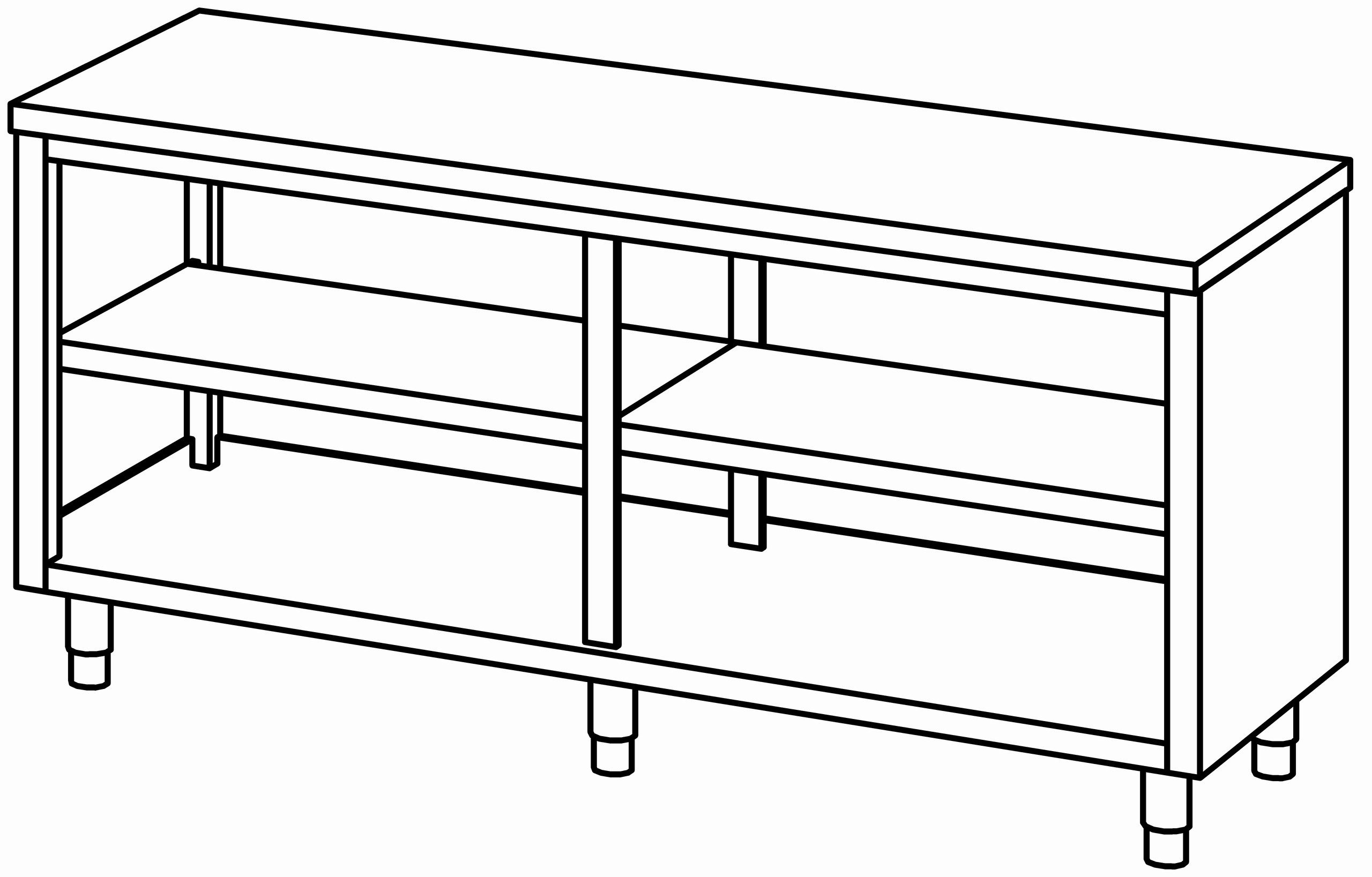 Arbeitsschrank 1900x700, offen, ohne AK