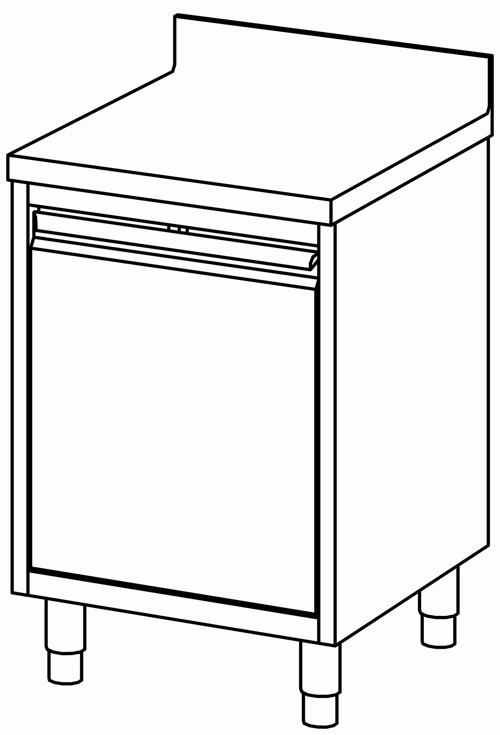 Arbeitsschrank 600x700, F-Tür, mit AK