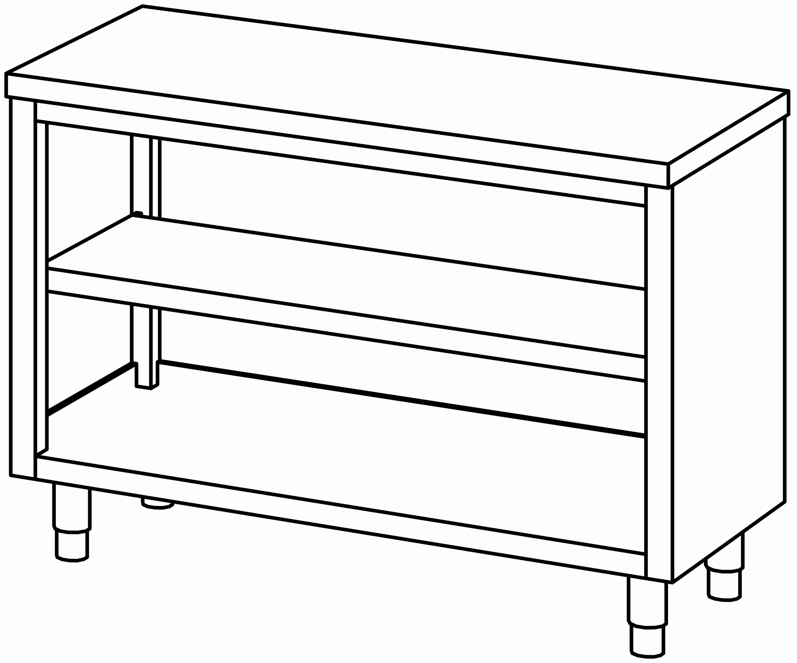 Arbeitsschrank 1300x600, offen, ohne AK