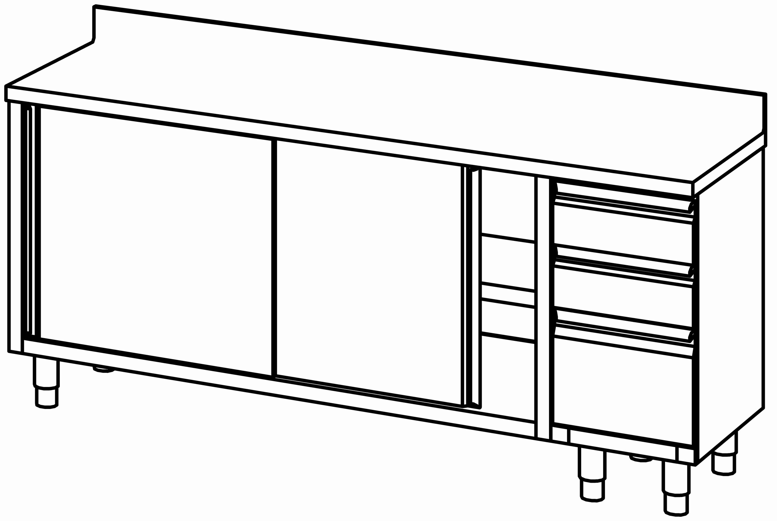 Arbeitsschrank 2000x600, S-Block re, AK