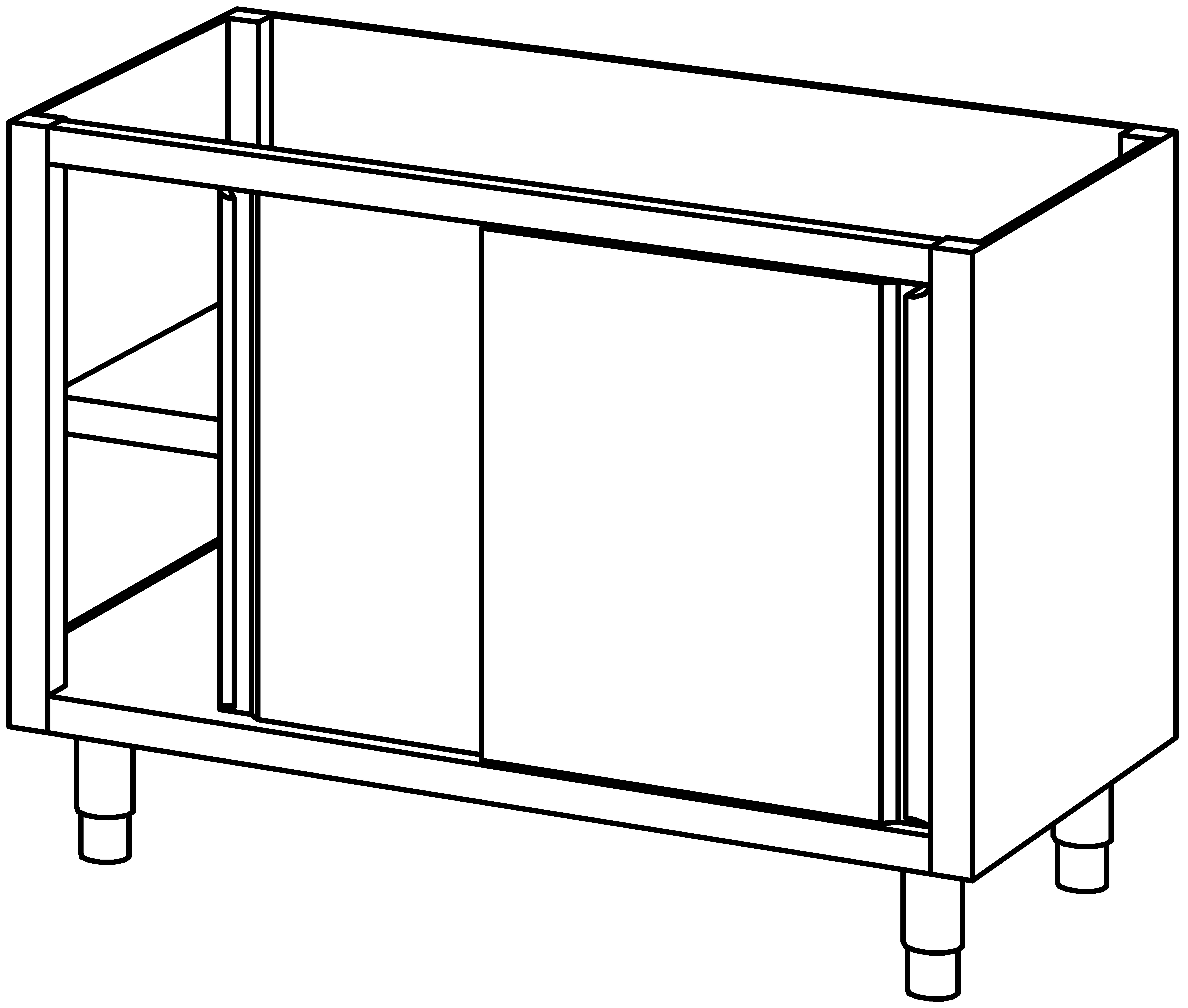 Schrankunterbau mit Schiebetür 1200x680