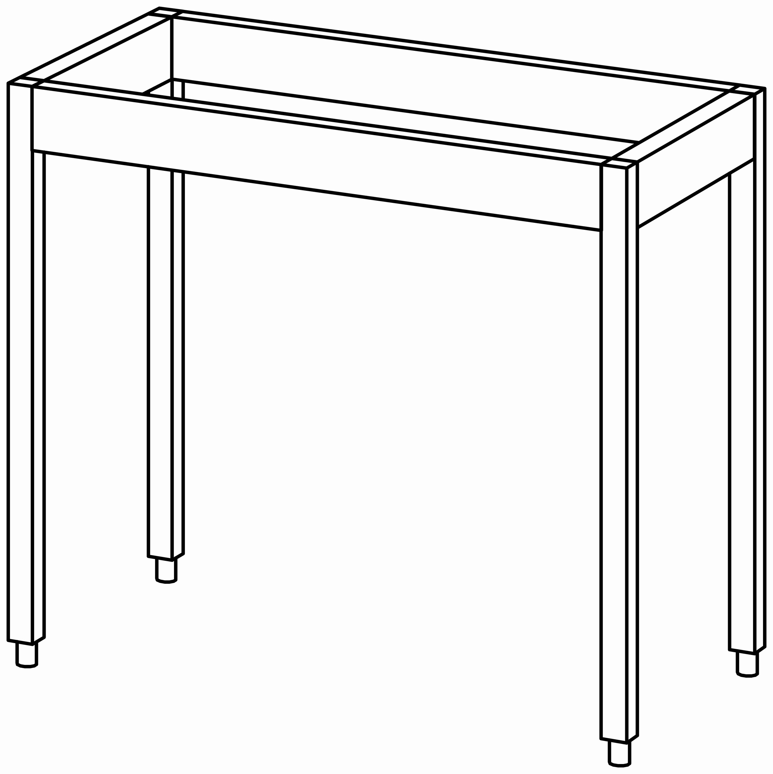 Unterbau-Arbeitstisch offen 1000x560