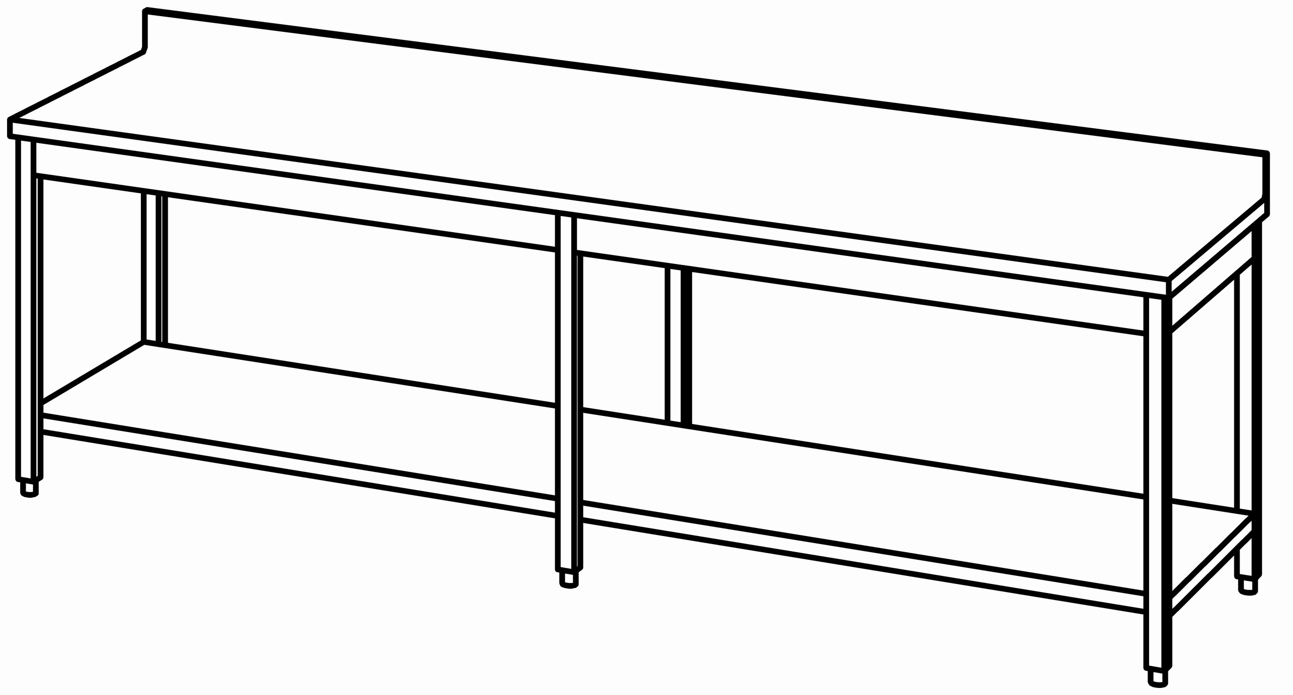 Arbeitstisch 2800x800, GB, mit Aufk.