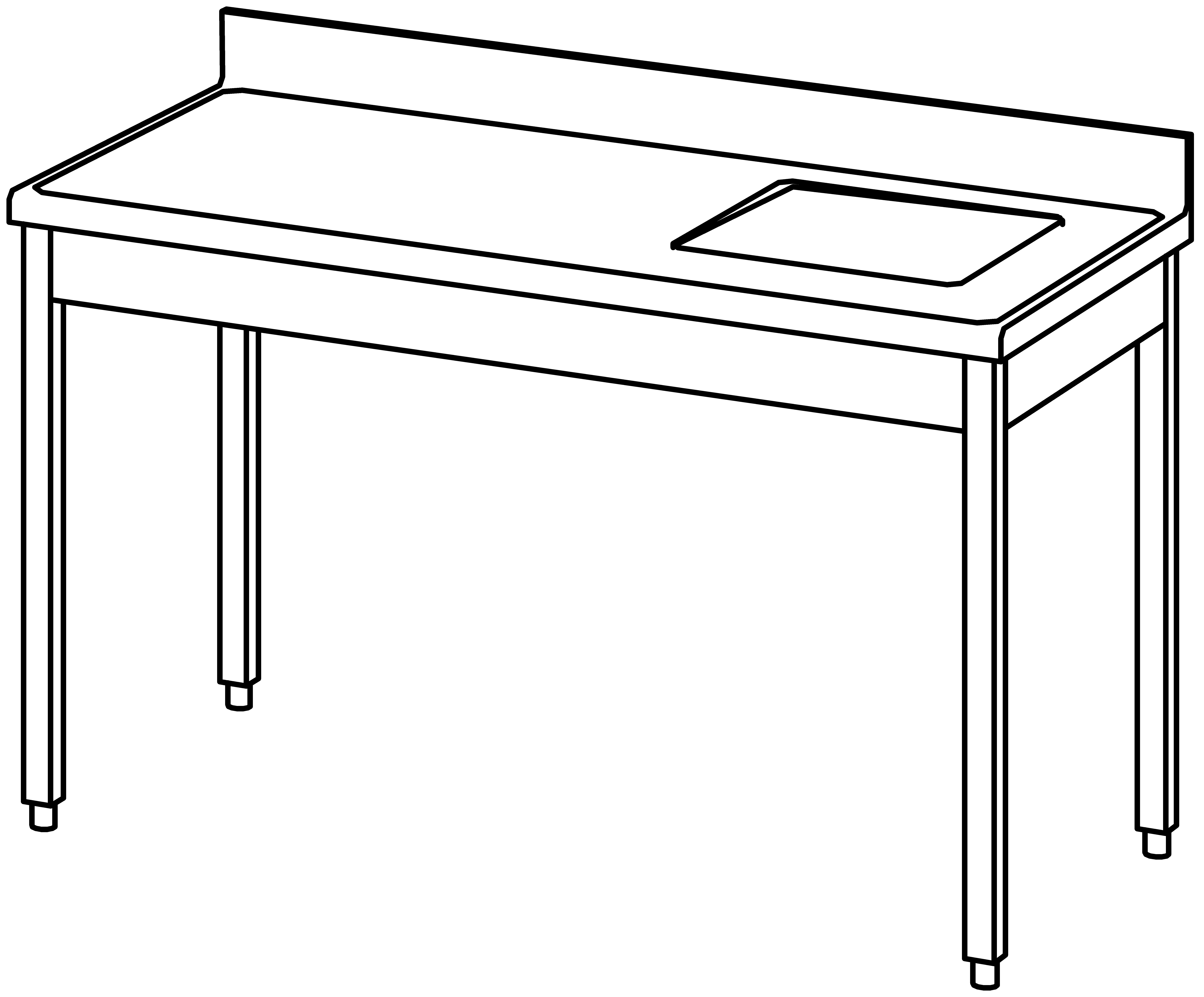 Arbeitstisch 1400x700, mit Becken rechts