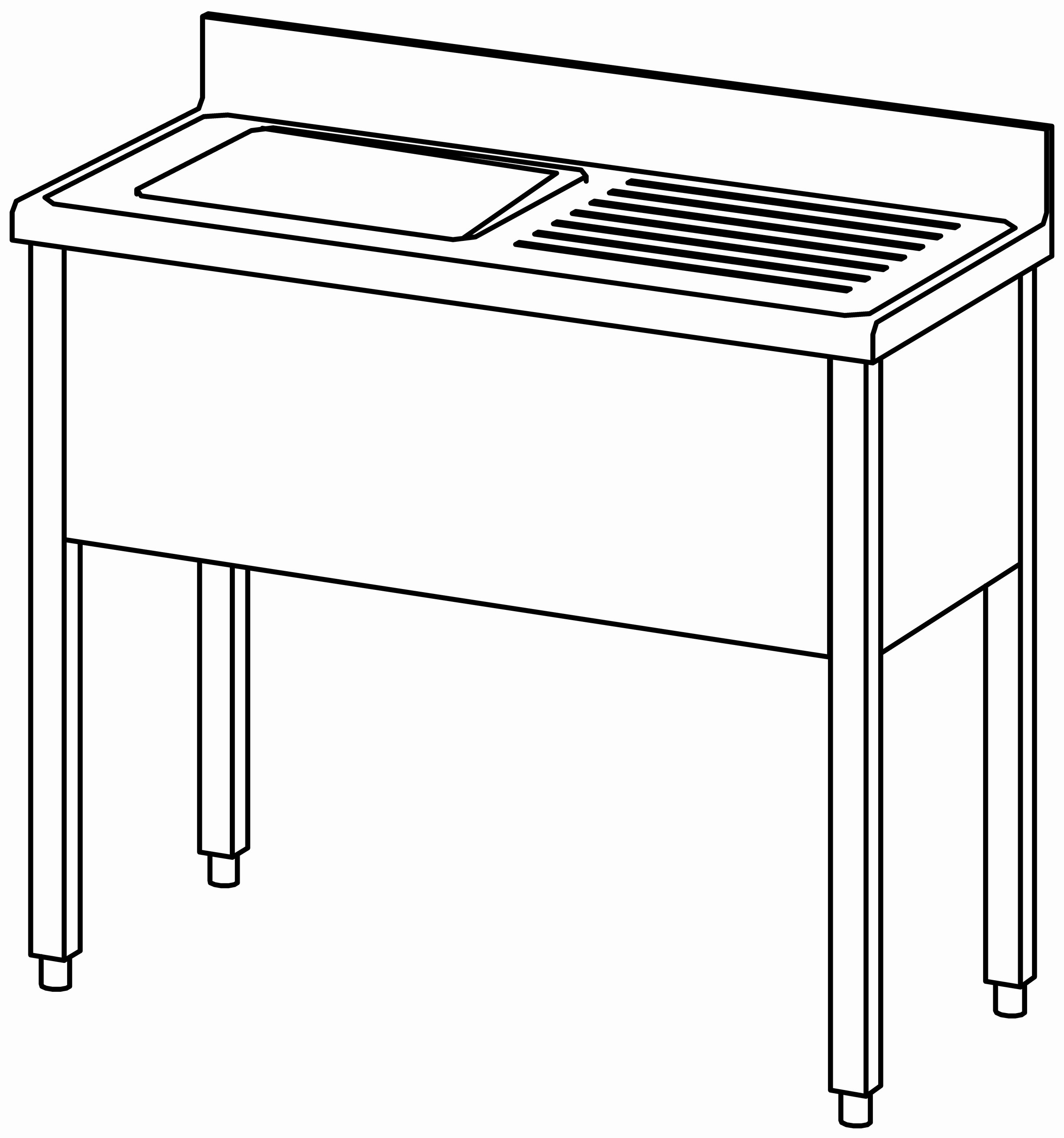 Spültisch offen 1000x500, 1 Becken l