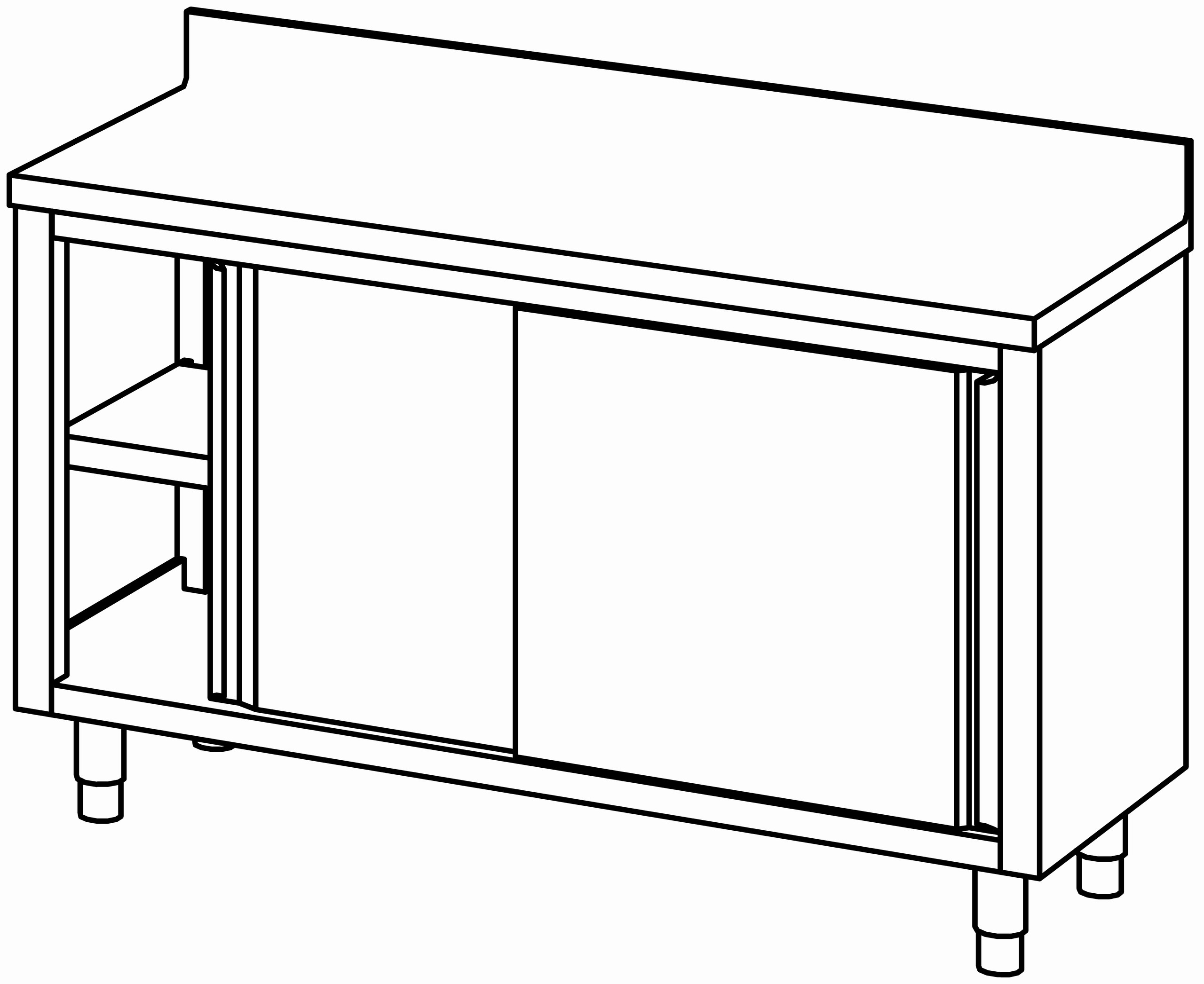 Arbeitsschrank 1500x600, S-Tür, mit AK