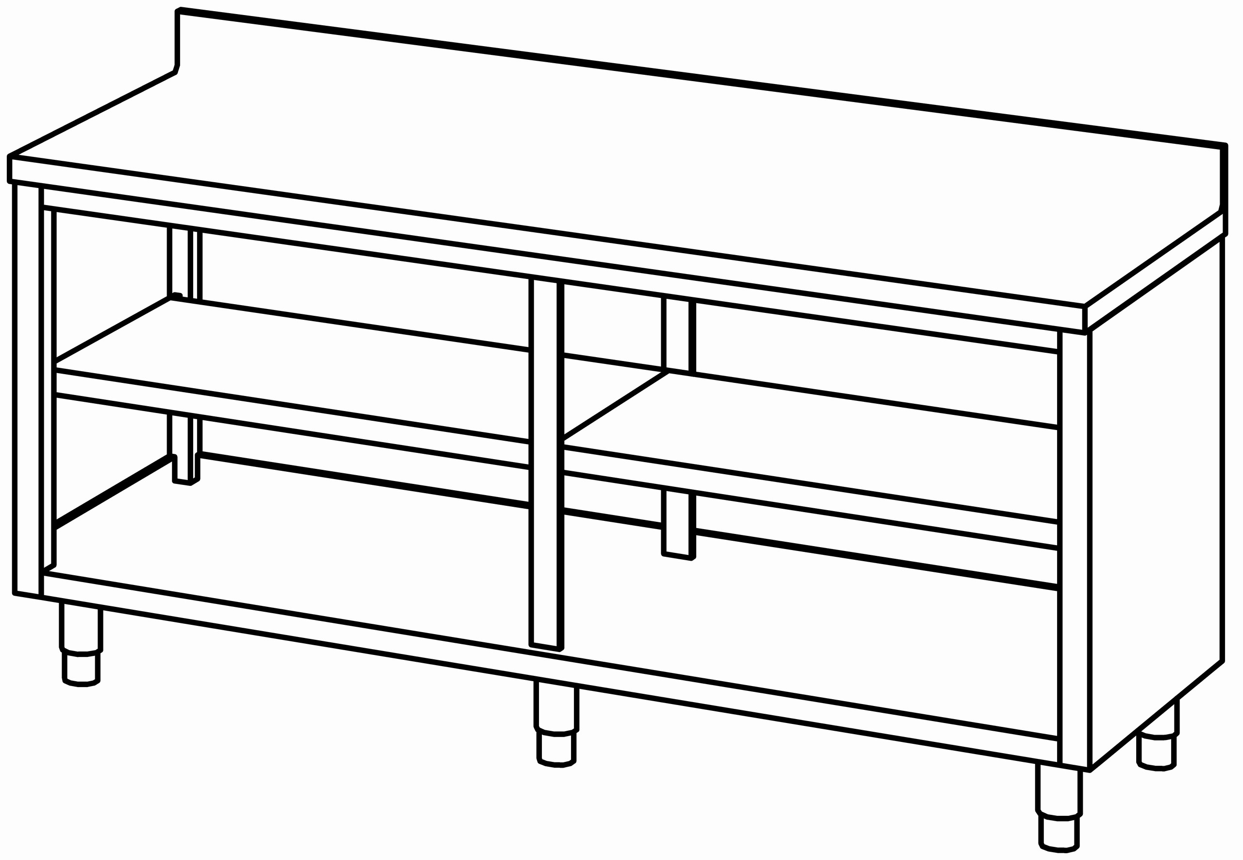 Arbeitsschrank 1900x700, offen, mit AK