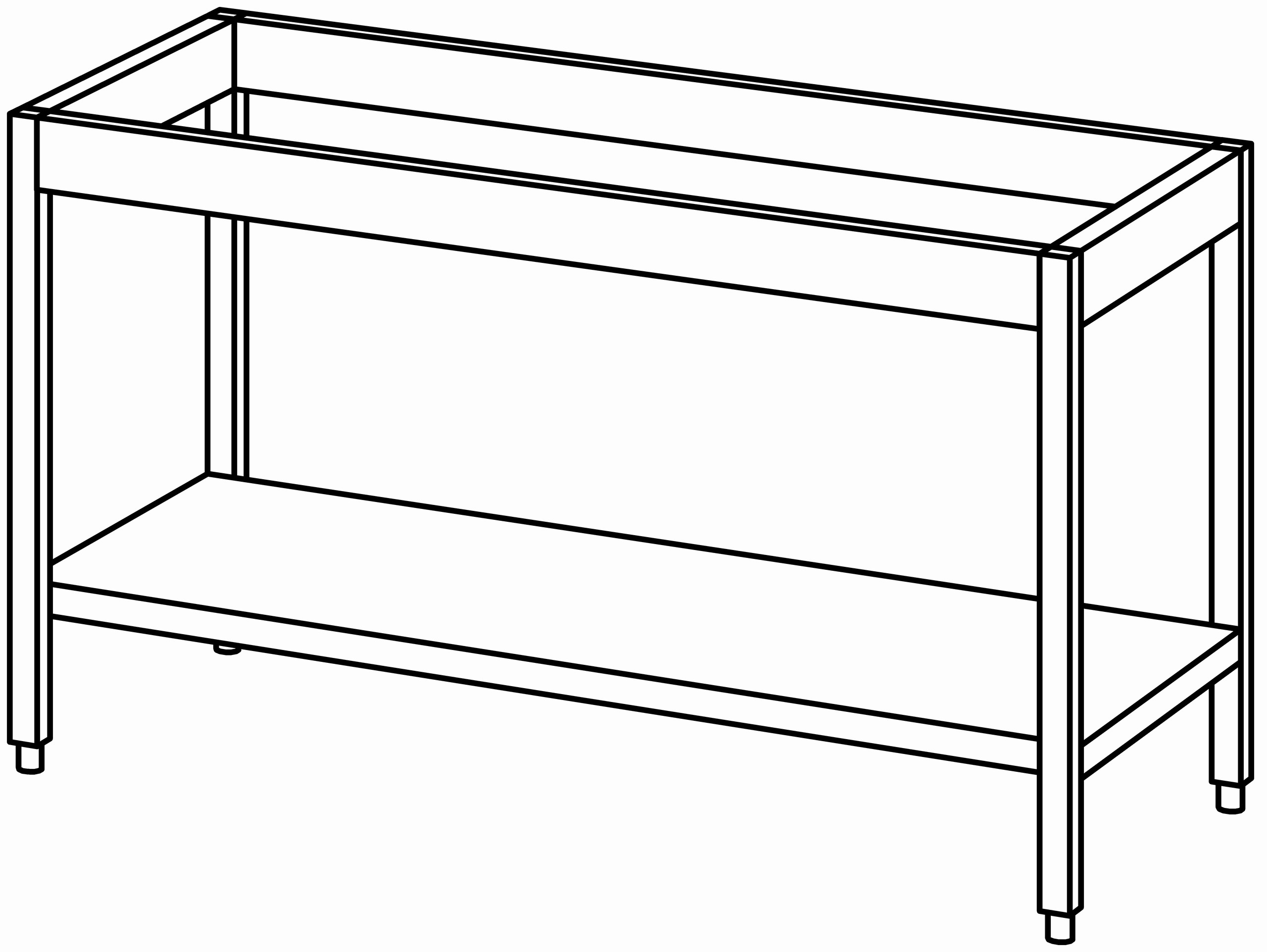 Unterbau-Arbeitstisch offen 1500x660, GB