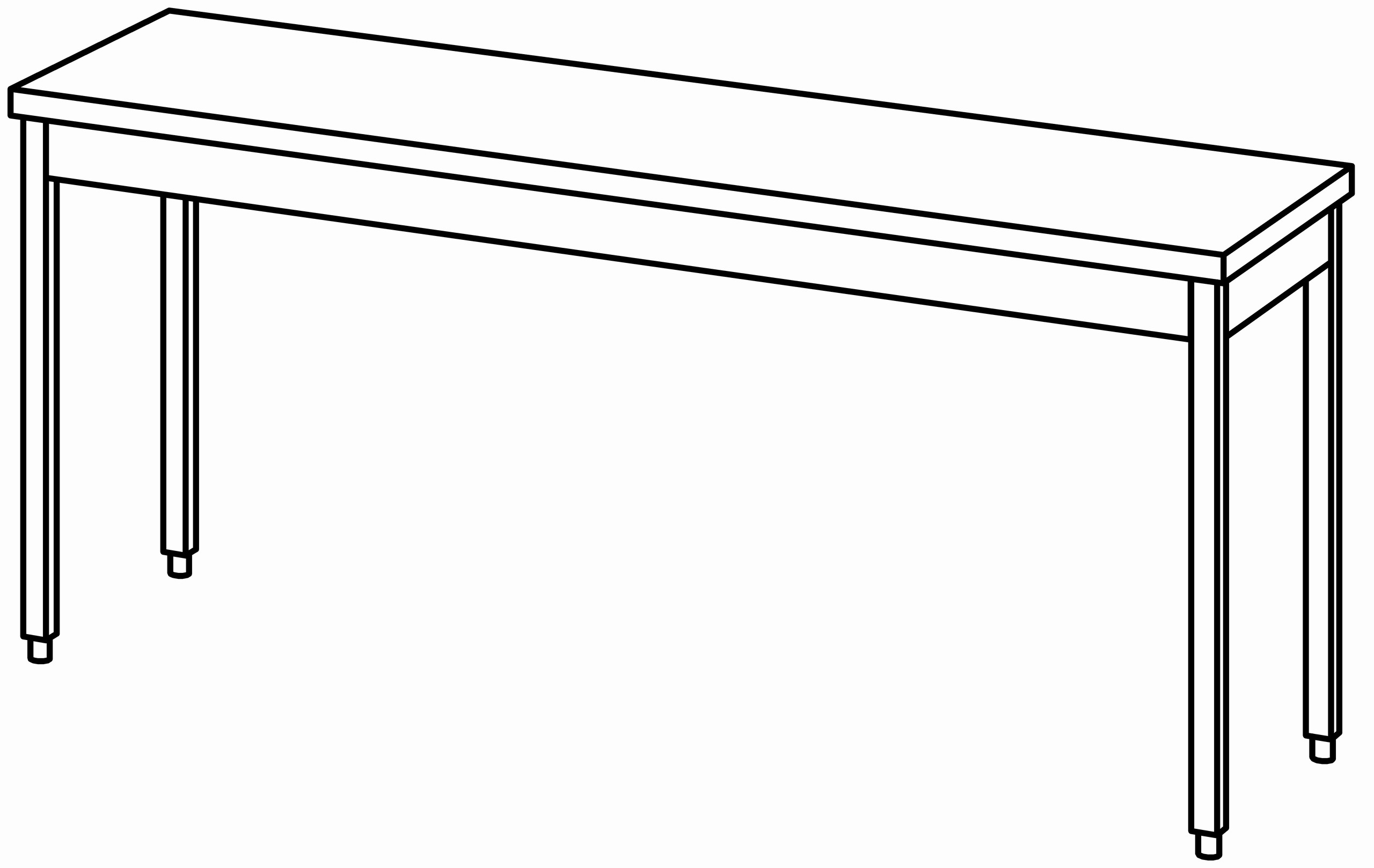 Arbeitstisch 2000x600, ohne Aufkantung