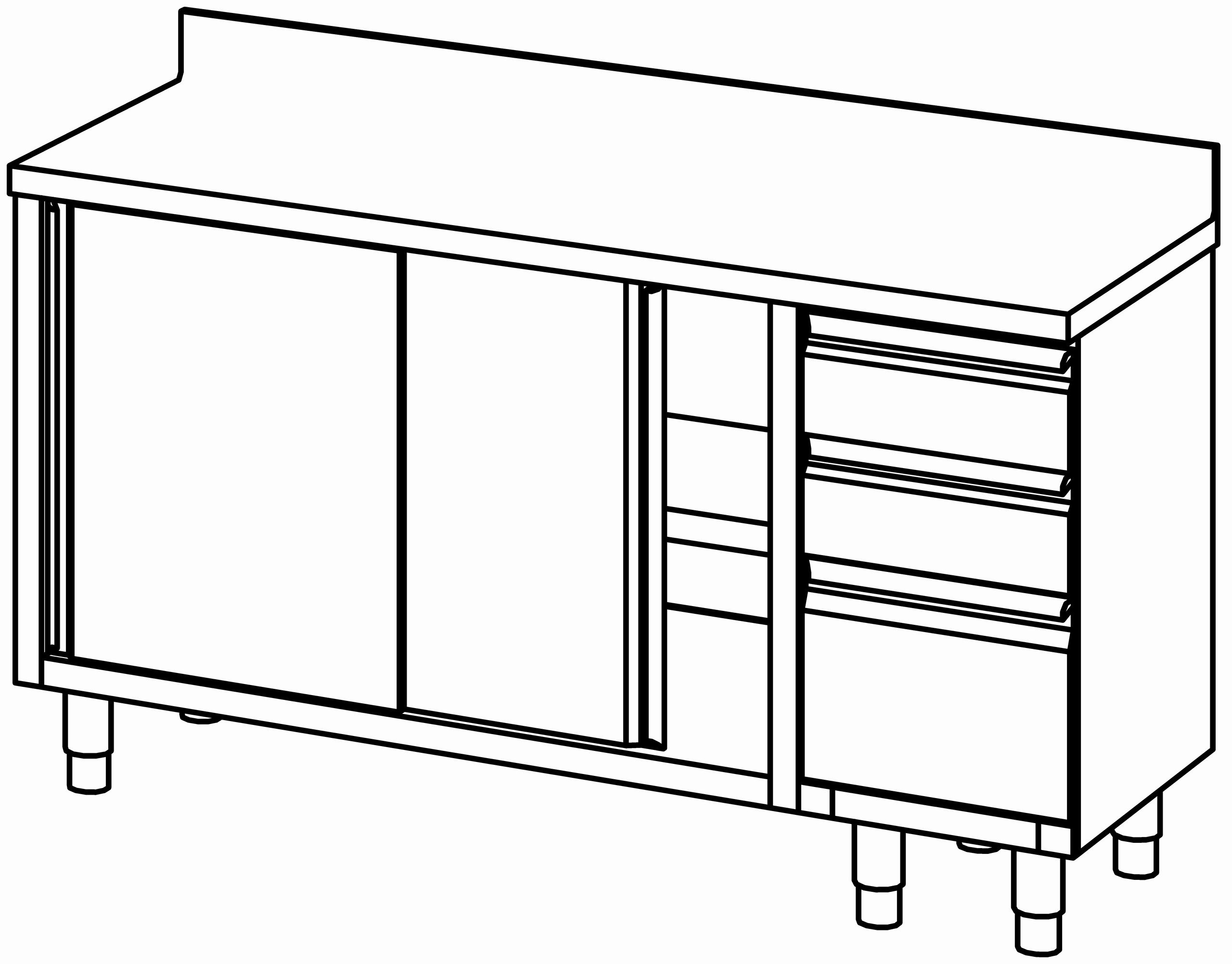 Arbeitsschrank 1600x600, S-Block re, AK