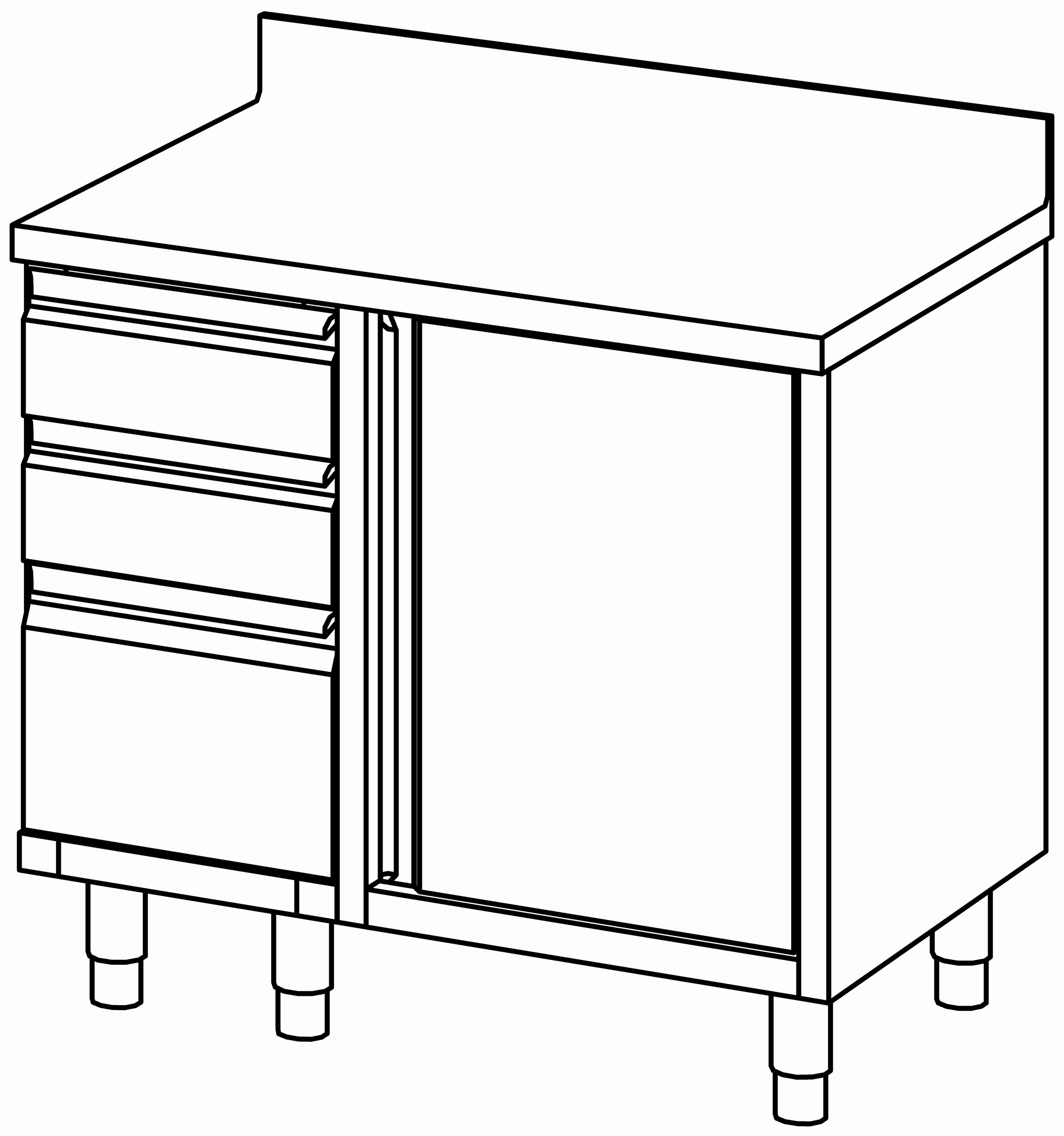 Arbeitsschrank 1000x700, S-Block li, AK