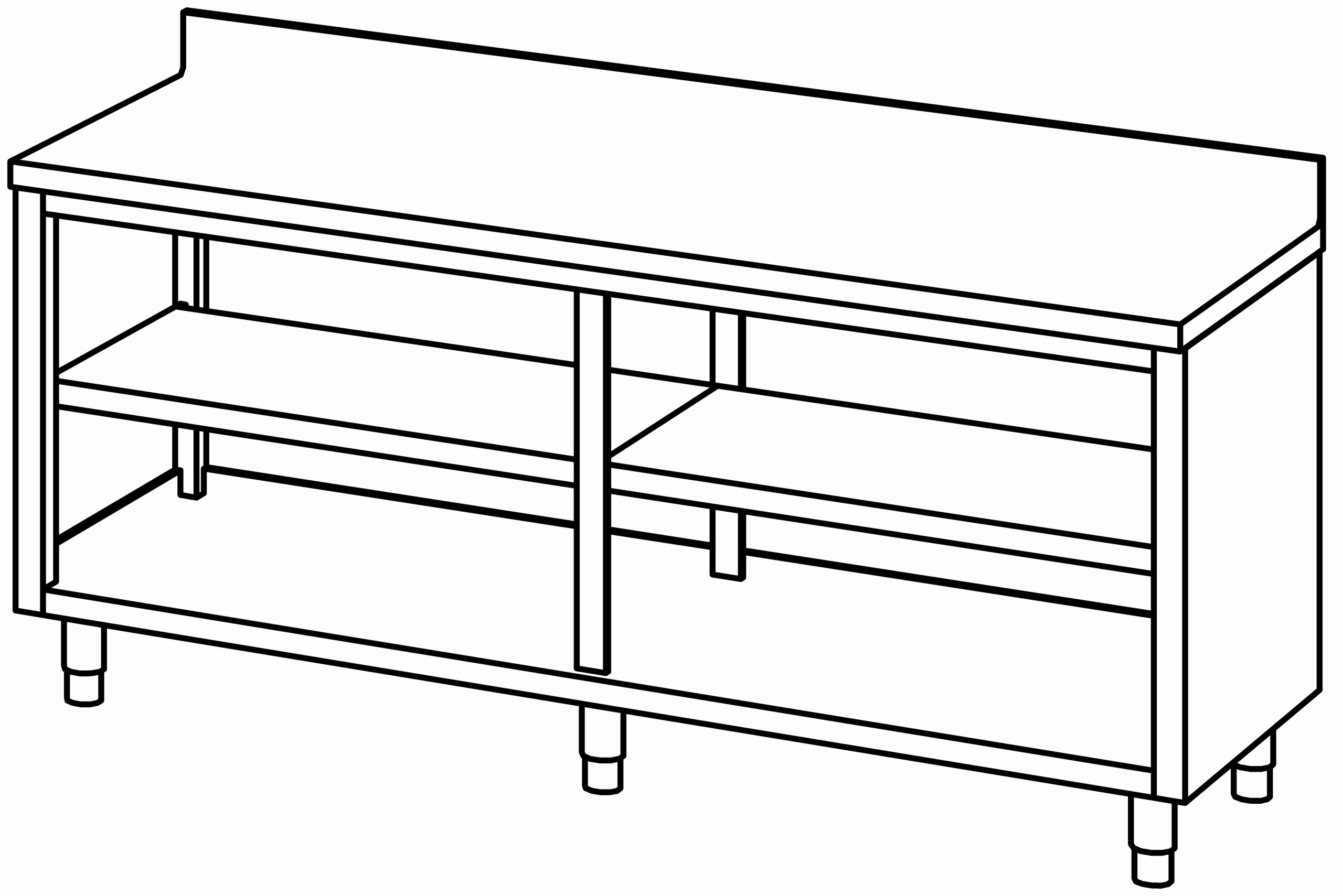 Arbeitsschrank 2000x700, offen, mit AK