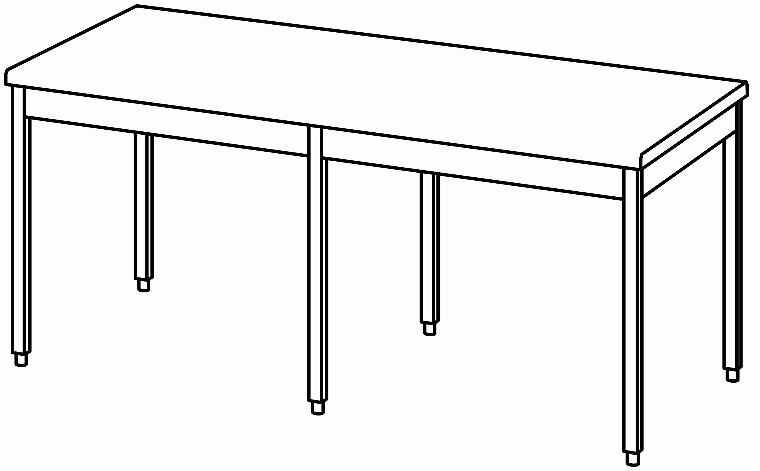Arbeitstisch 2000x1000, ohne Aufkantung