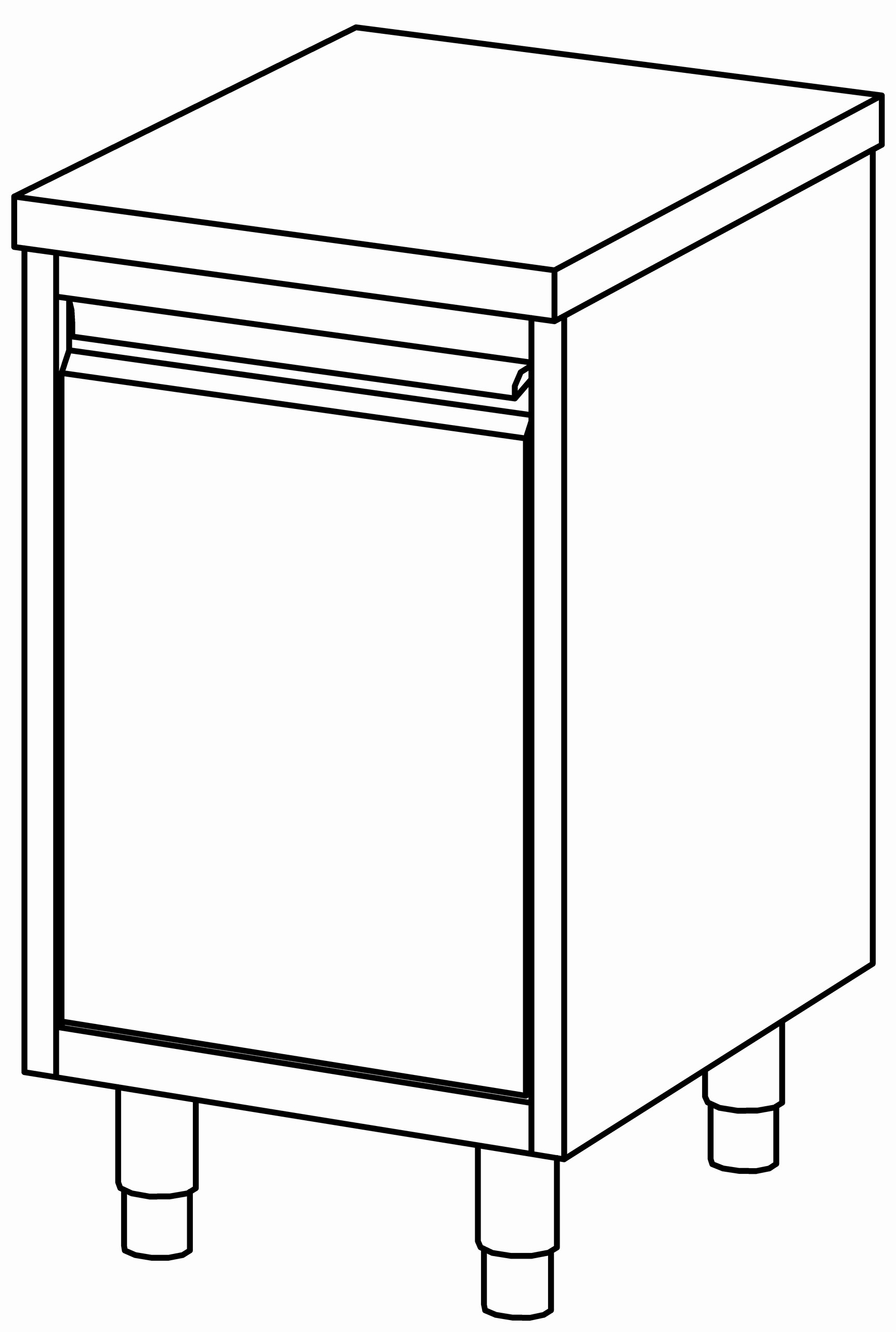 Arbeitsschrank 500x700, beidseit. F-Tür