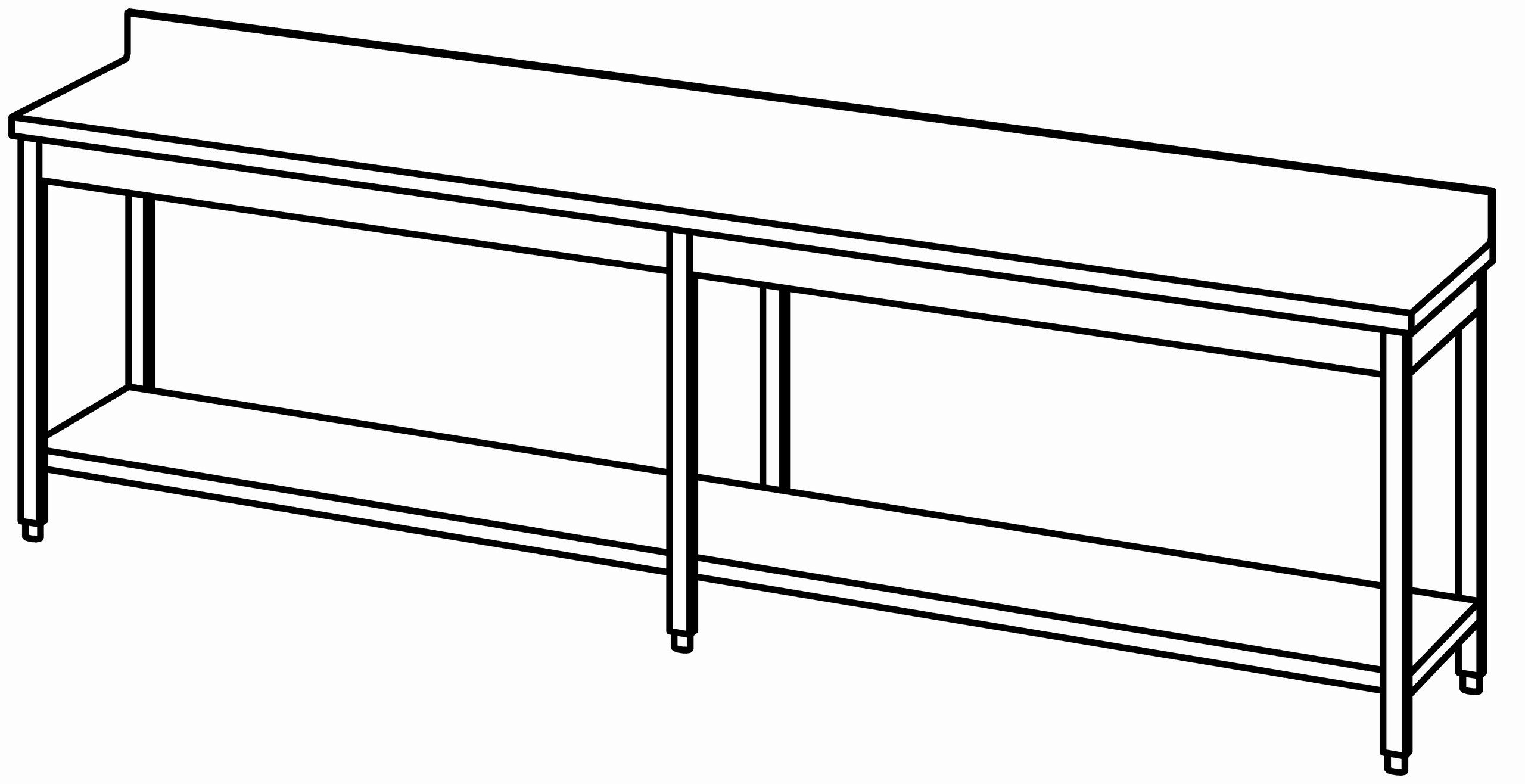 Arbeitstisch 3000x600, GB, mit Aufk.