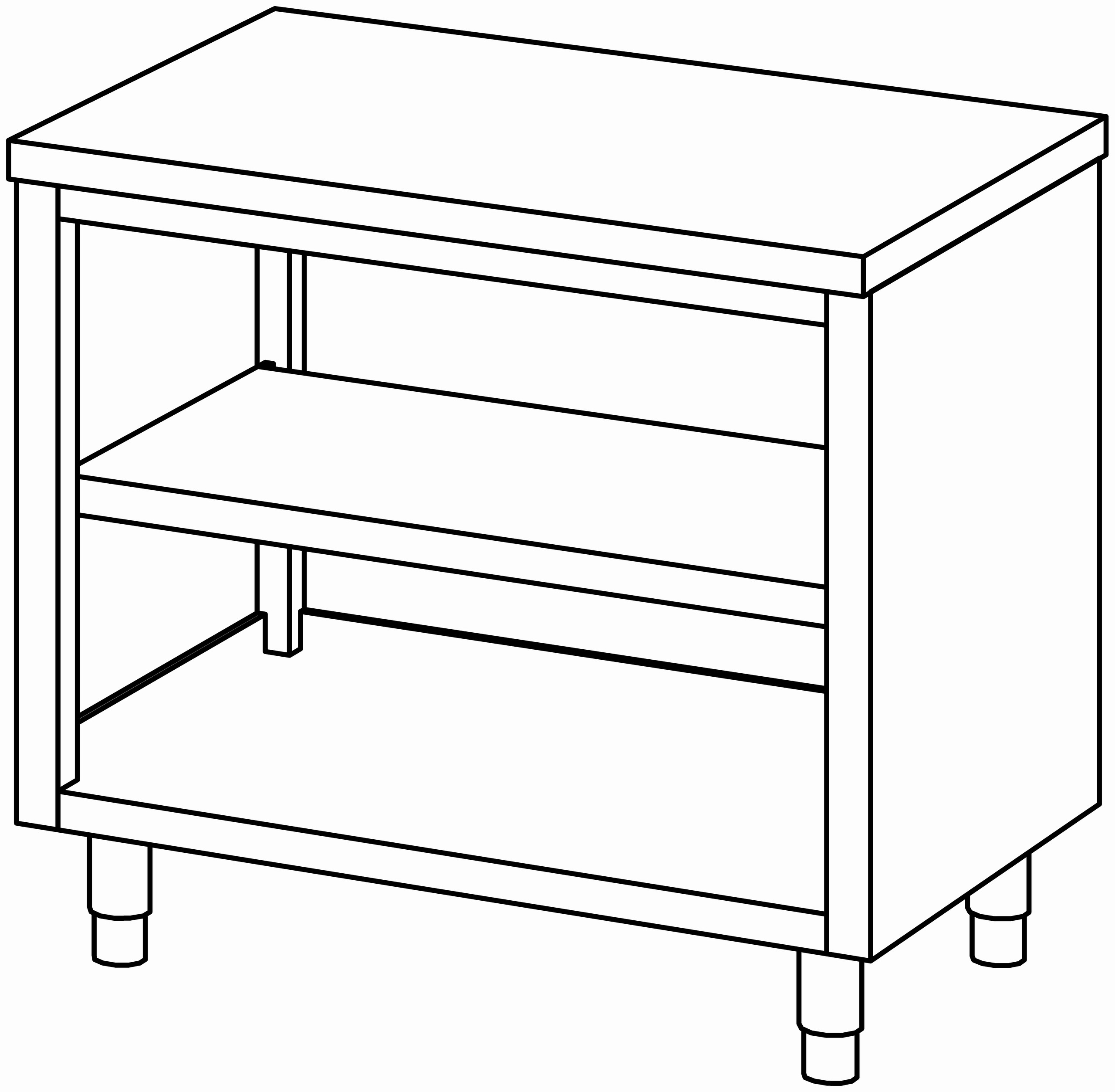 Arbeitsschrank 1000x700, offen, ohne AK