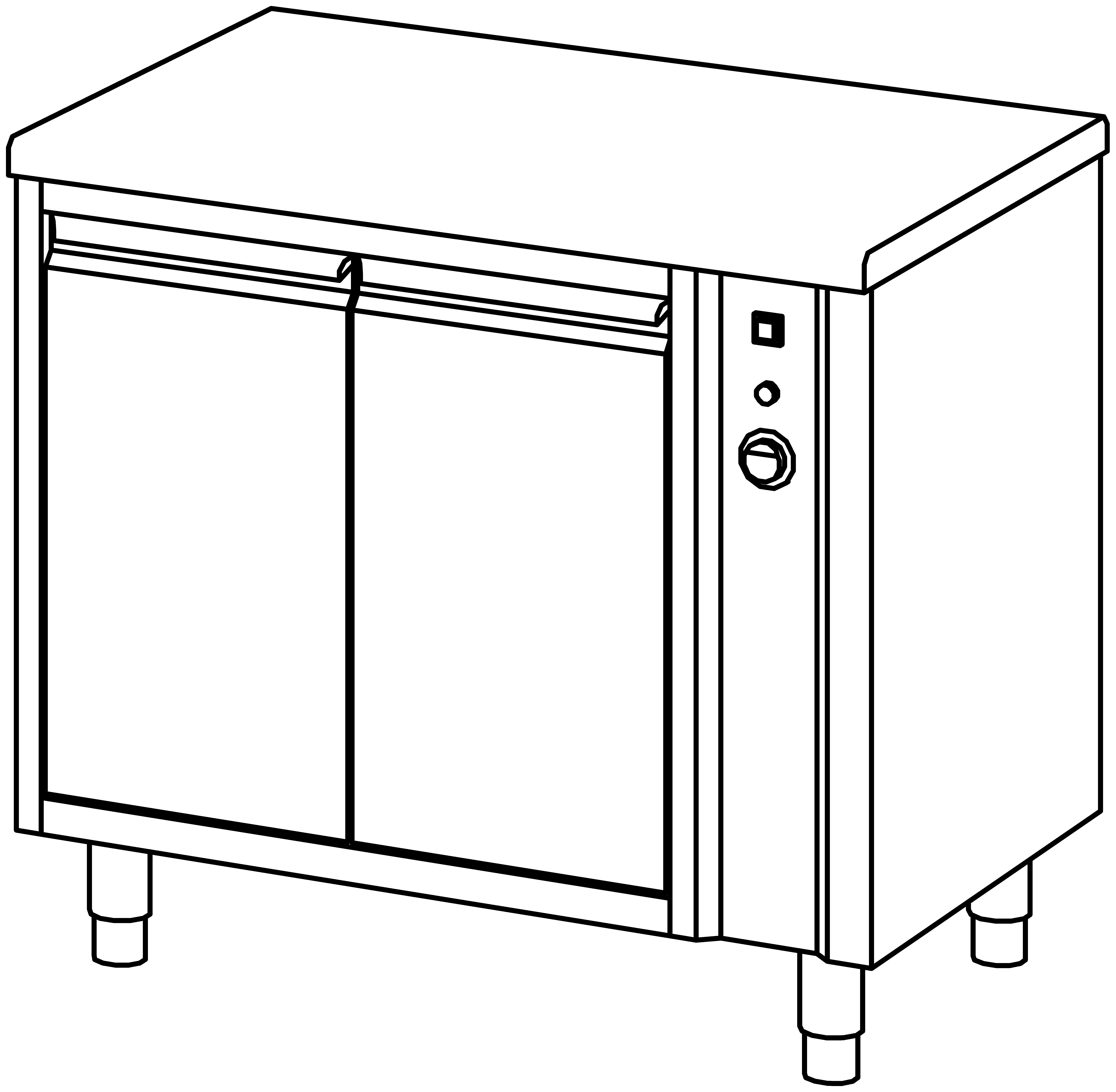 Wärmeschrank 1000x700, beidseitig F-Tür