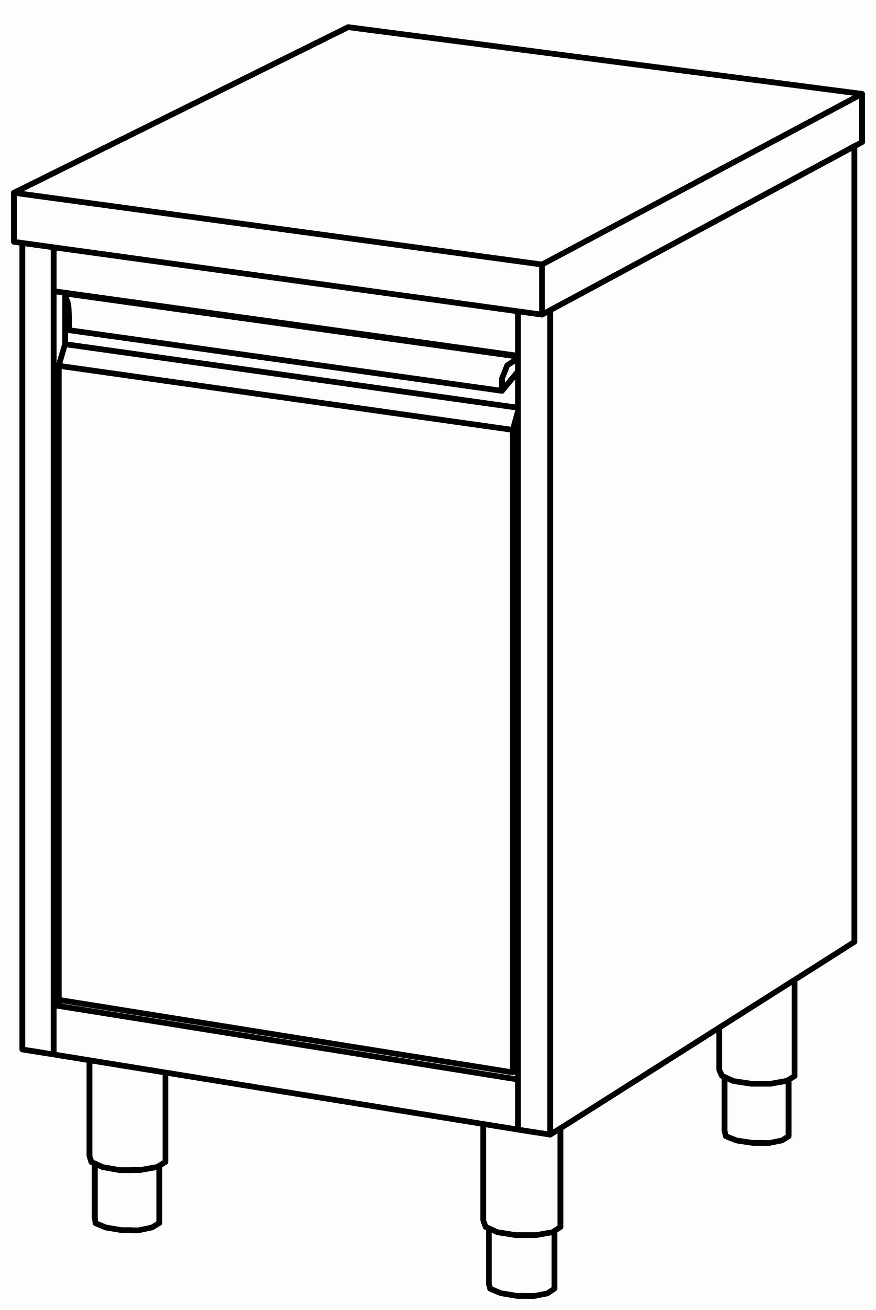Arbeitsschrank 500x700, F-Tür, ohne AK