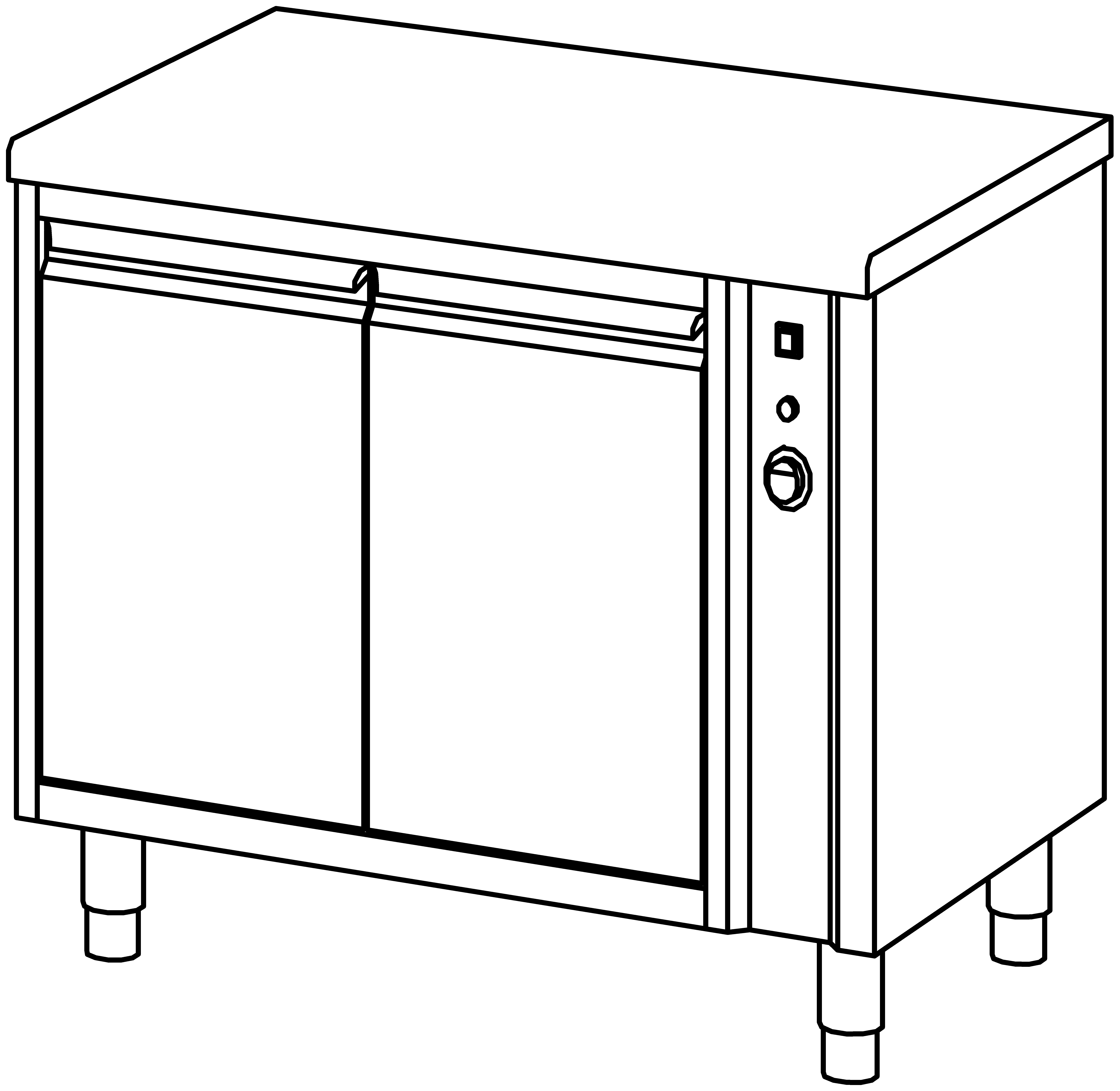 Wärmeschrank 1000x700, F-Tür, ohne AK