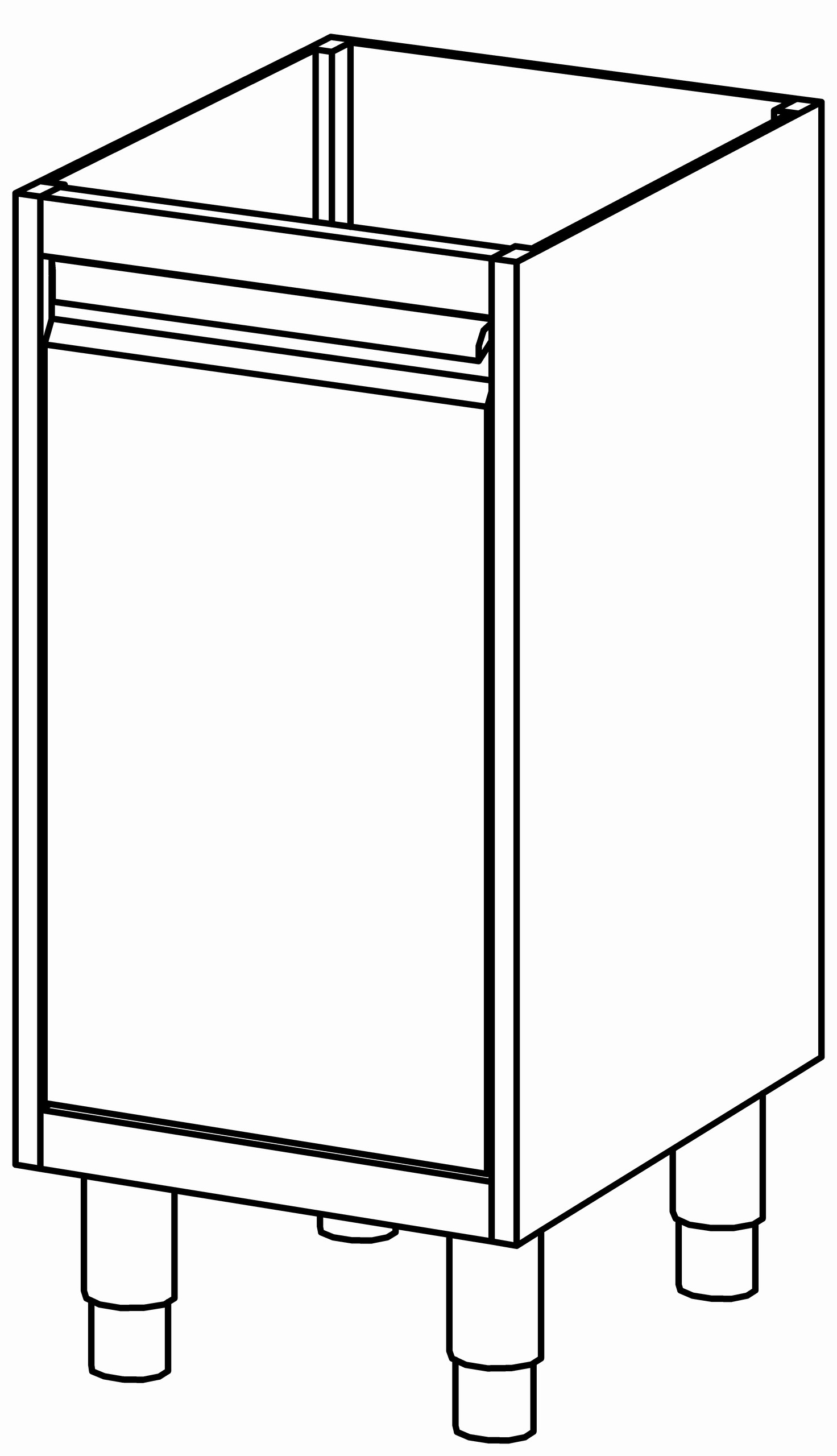 Schrankunterbau mit Flügeltür 400x580