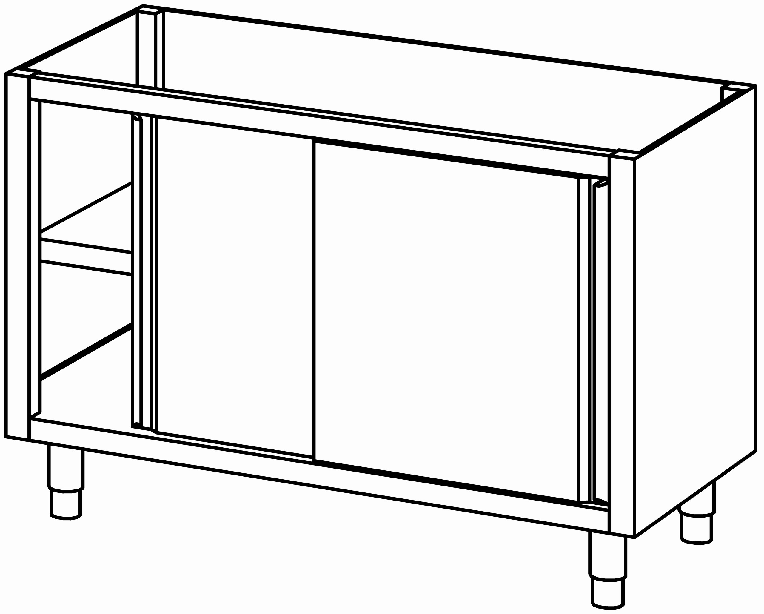 Schrankunterbau mit Schiebetür 1300x680