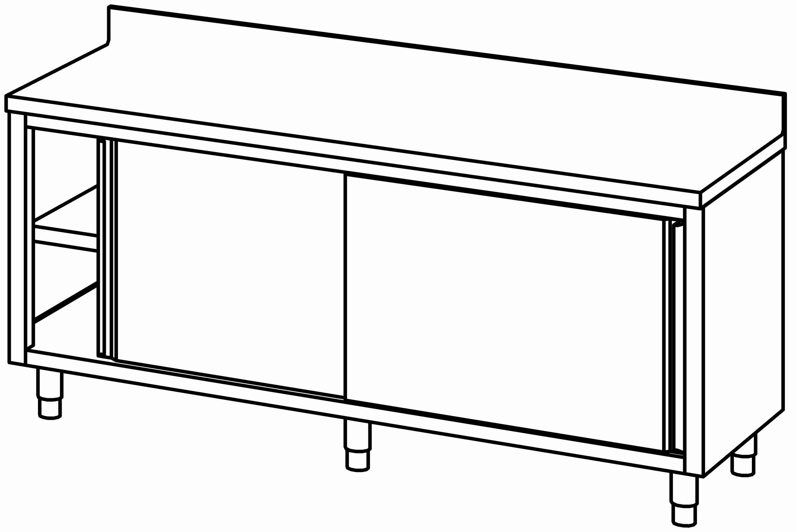 Arbeitsschrank 2000x700, S-Tür, mit AK