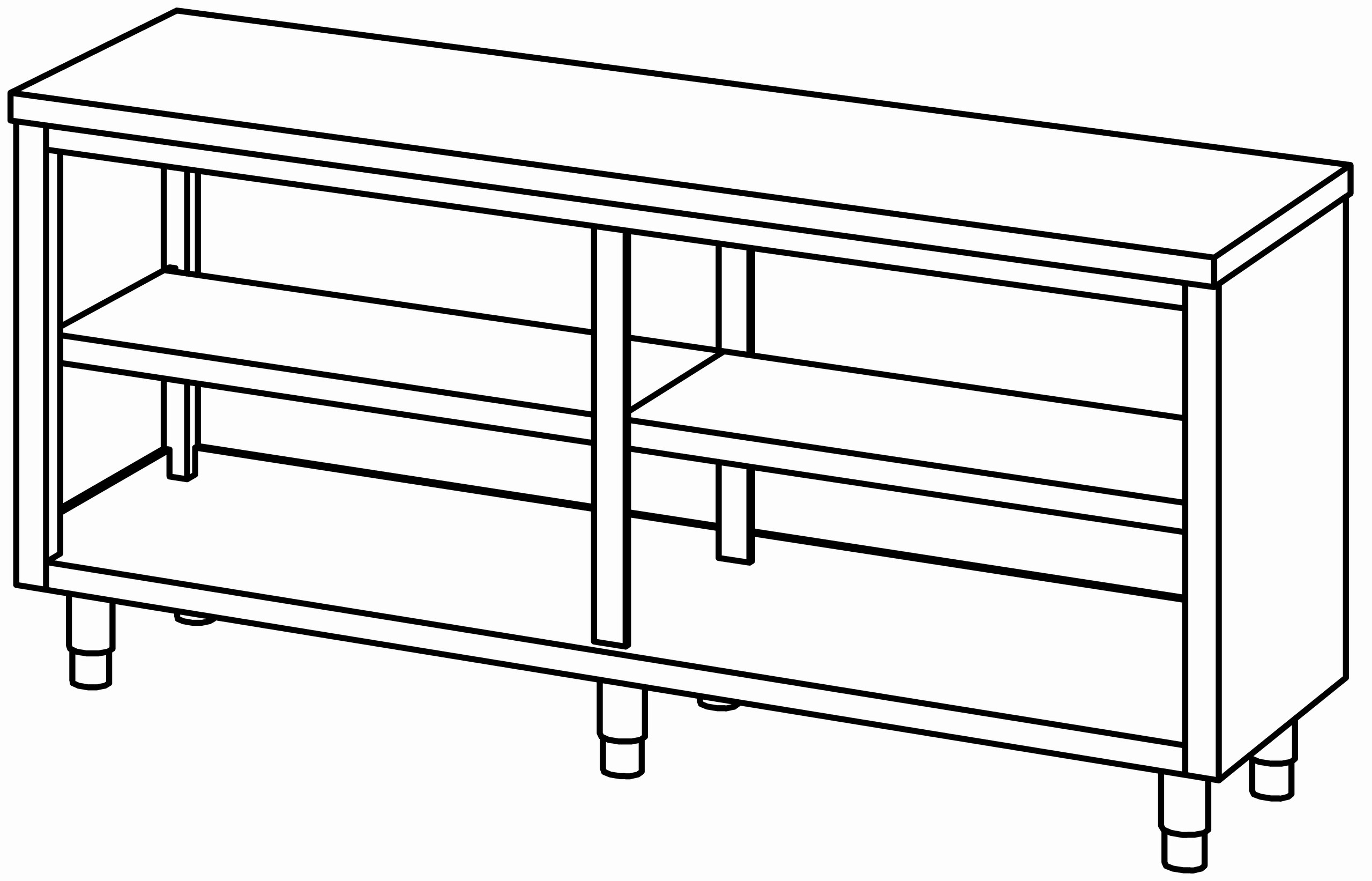 Arbeitsschrank 1900x600, offen, ohne AK
