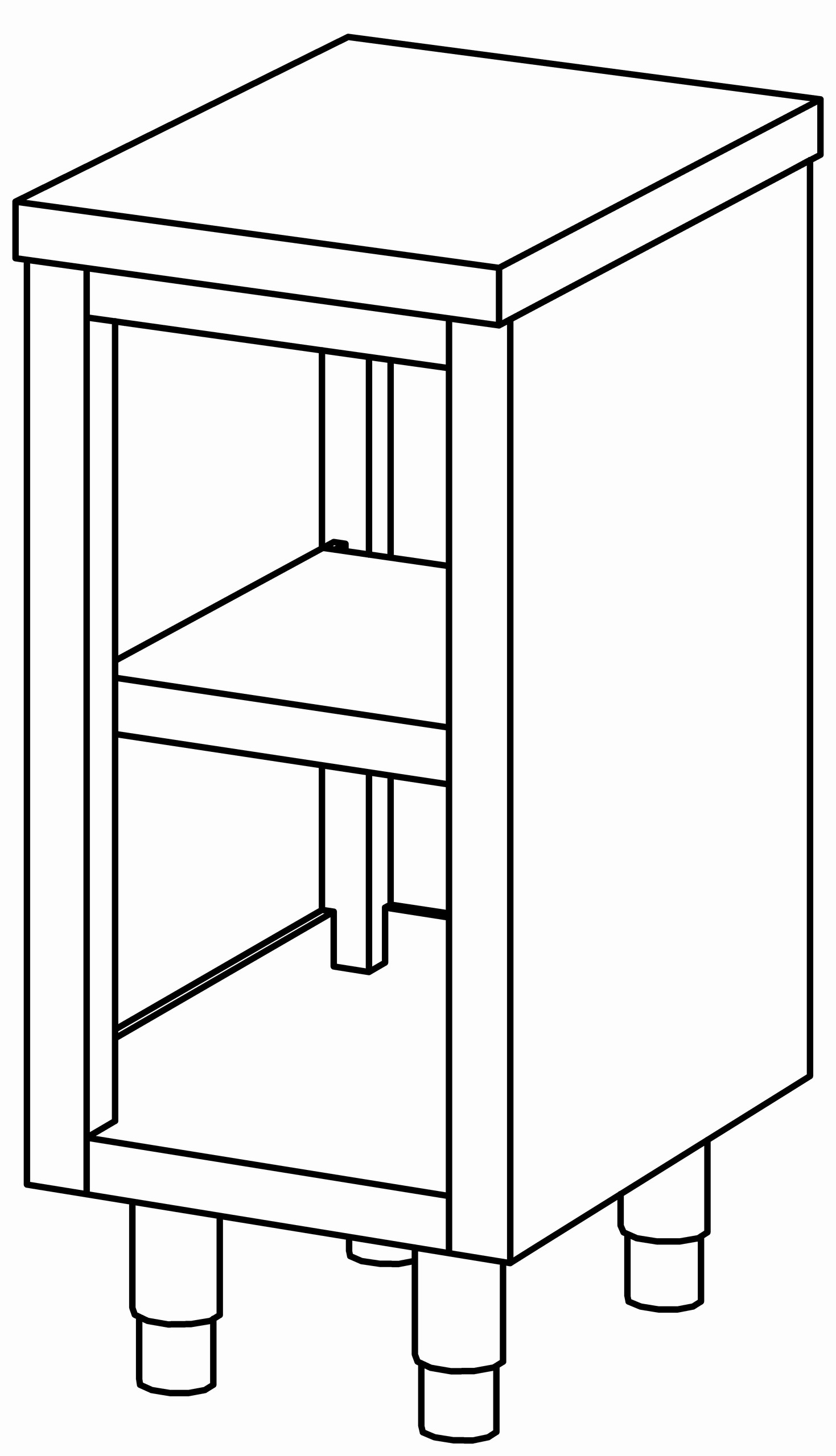 Arbeitsschrank 400x600, offen, ohne AK