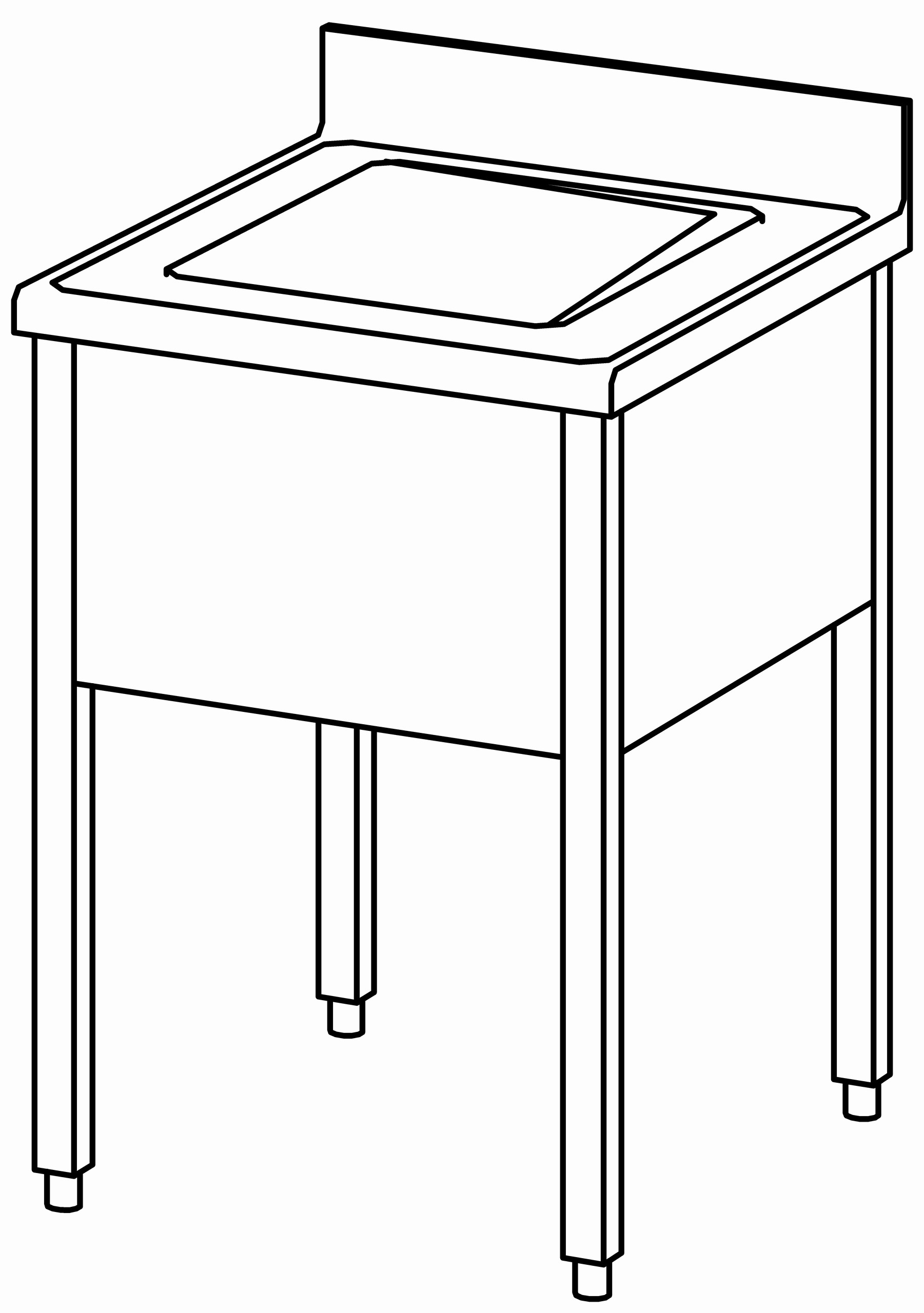 Spültisch offen 600x700, 1 Becken