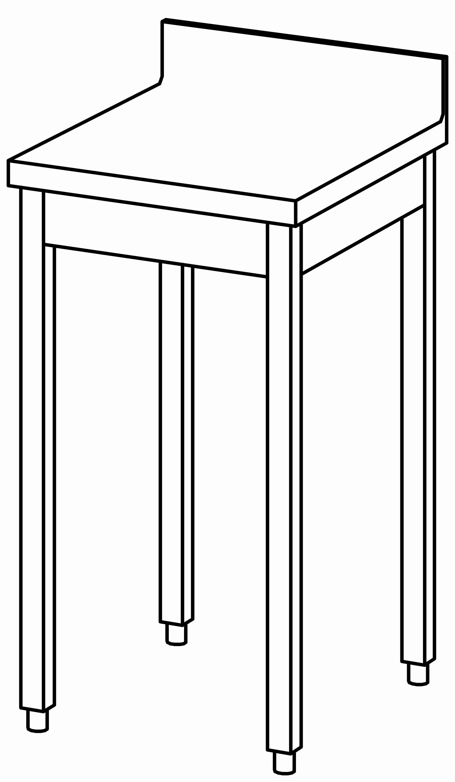 Arbeitstisch 500x600, mit Aufkantung
