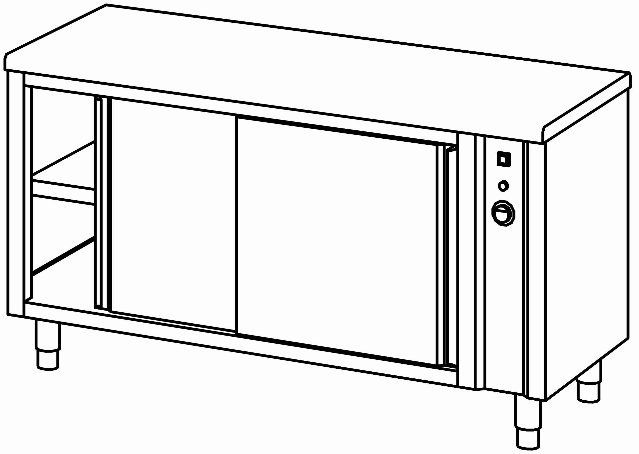 Wärmeschrank 1600x700, beidseitig S-Tür