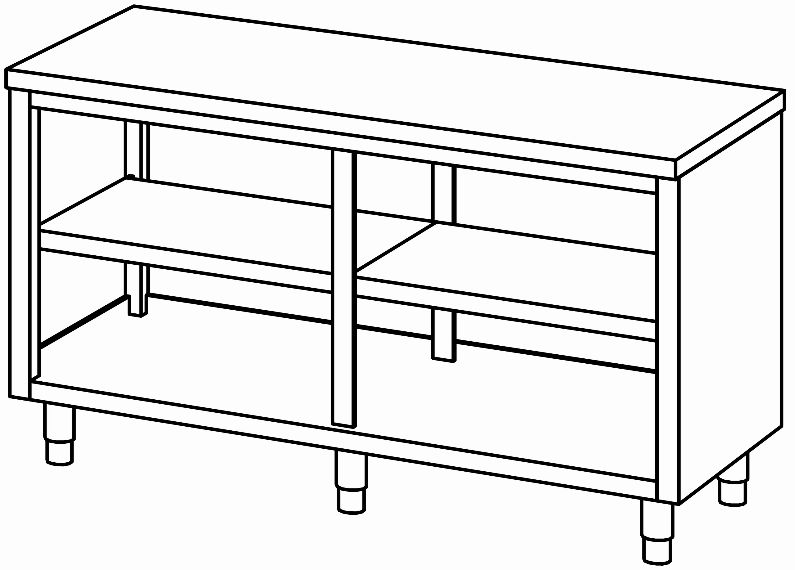 Arbeitsschrank 1600x700, offen, ohne AK