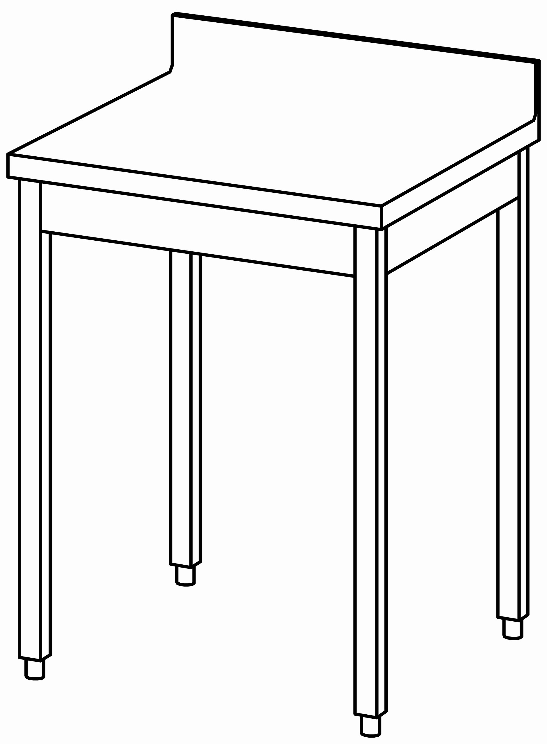 Arbeitstisch 700x700, mit Aufkantung