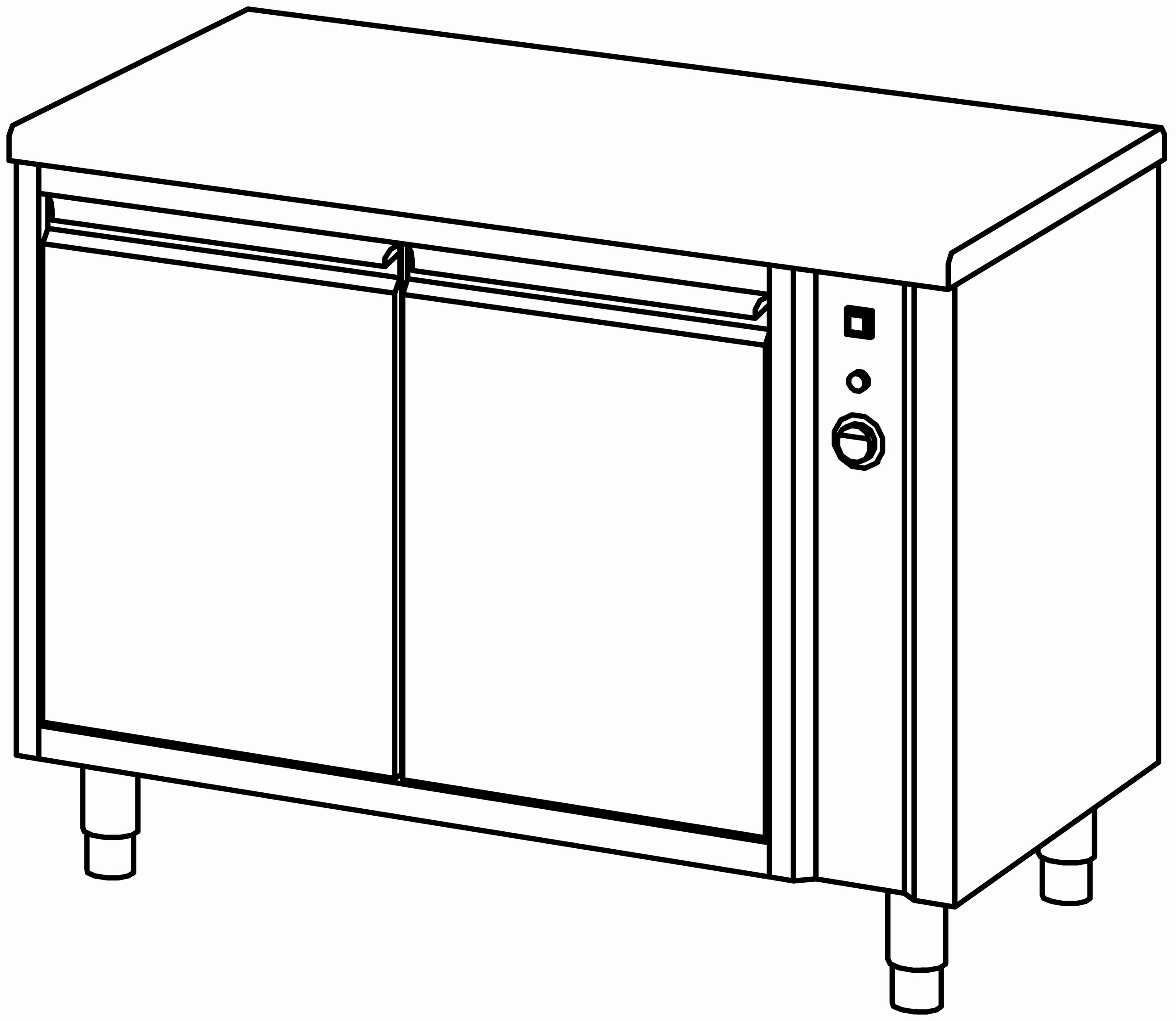 Wärmeschrank 1200x700, beidseitig F-Tür