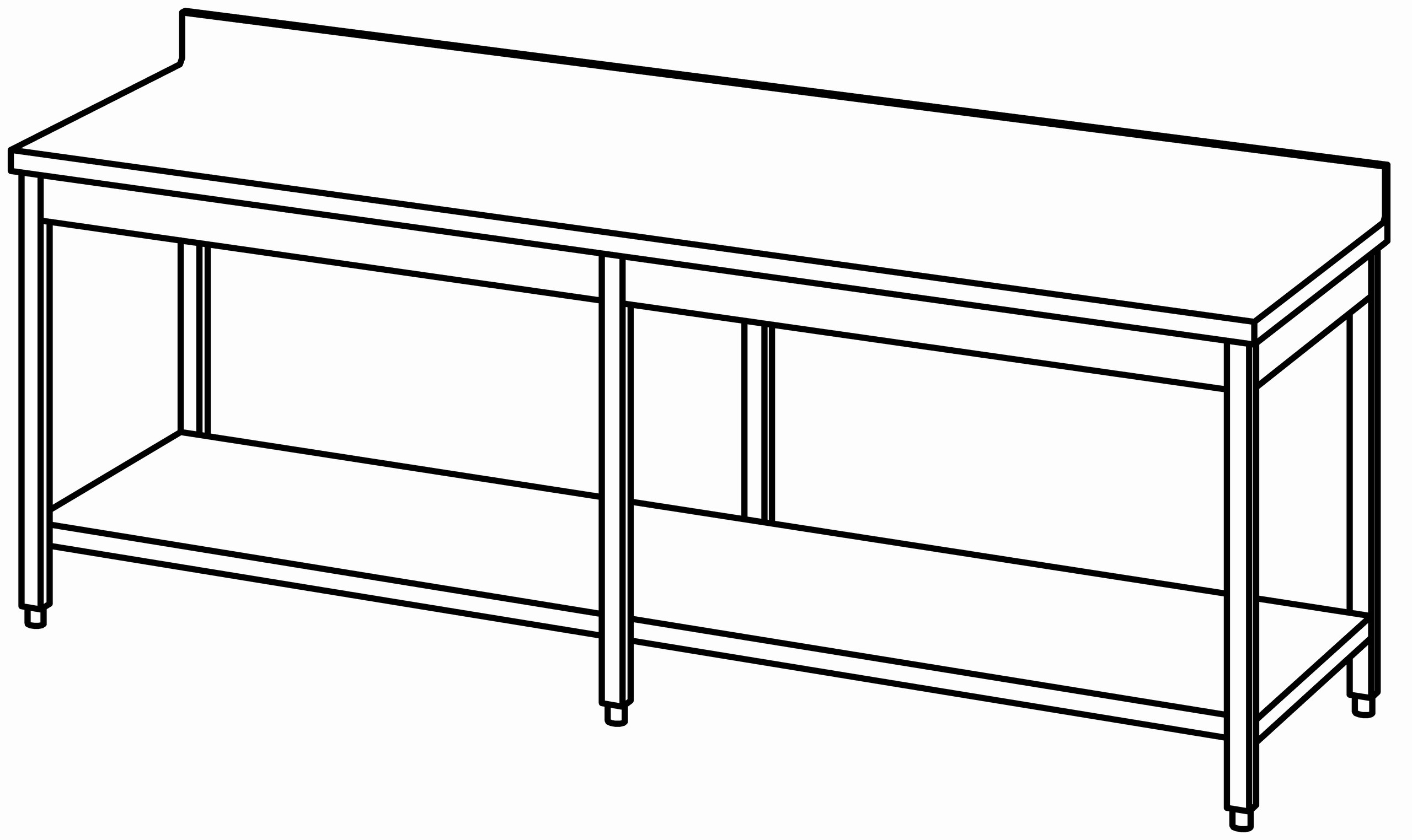 Arbeitstisch 2400x800, GB, mit Aufk.