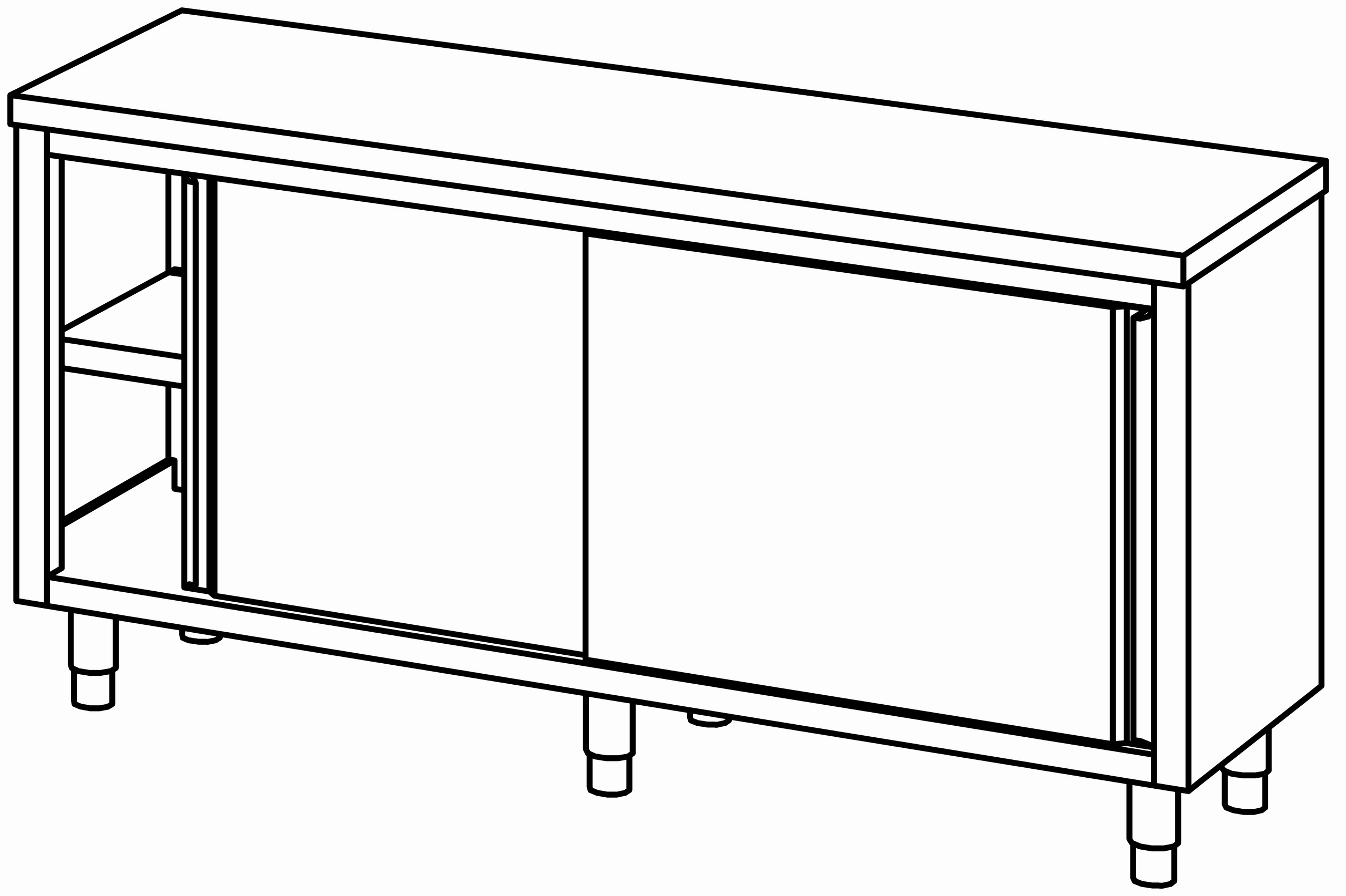 Arbeitsschrank 1800x600, S-Tür, ohne AK