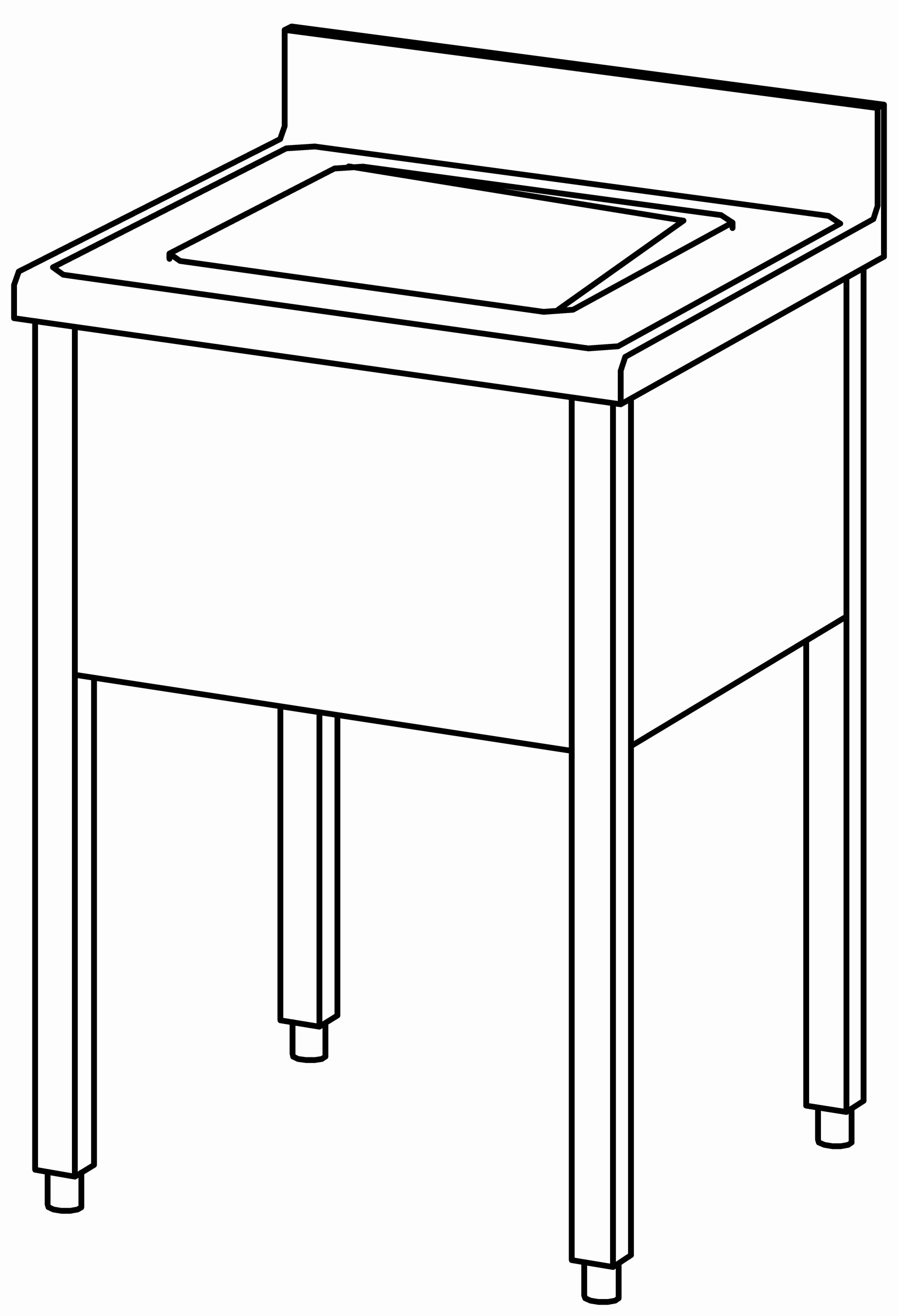 Spültisch offen 600x600, 1 Becken