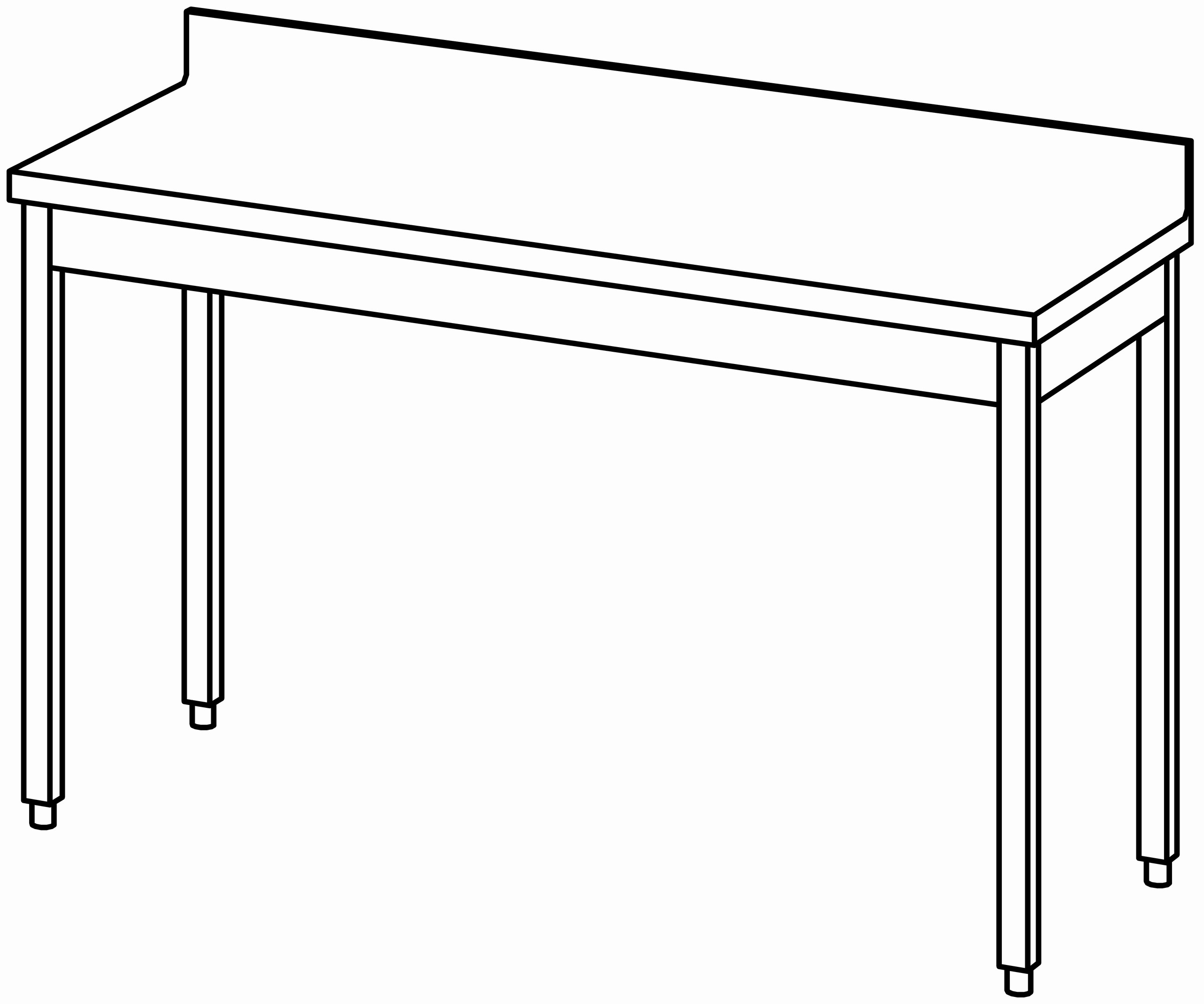 Arbeitstisch 1500x600, mit Aufkantung