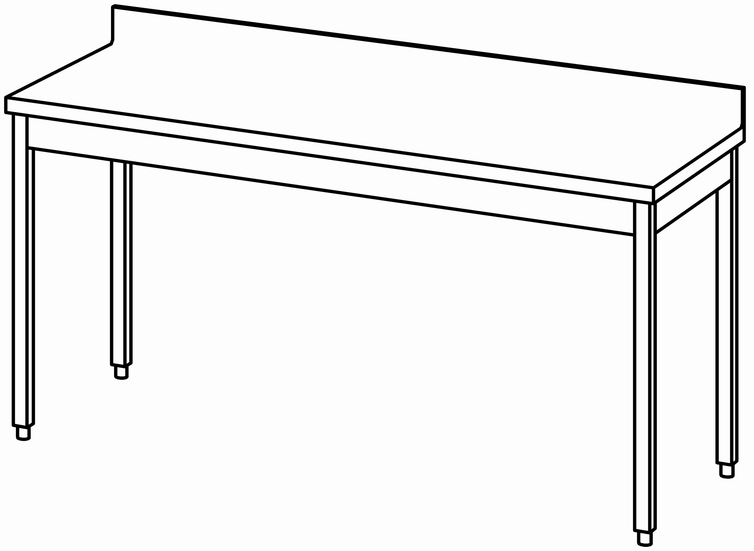 Arbeitstisch 1800x700, mit Aufkantung