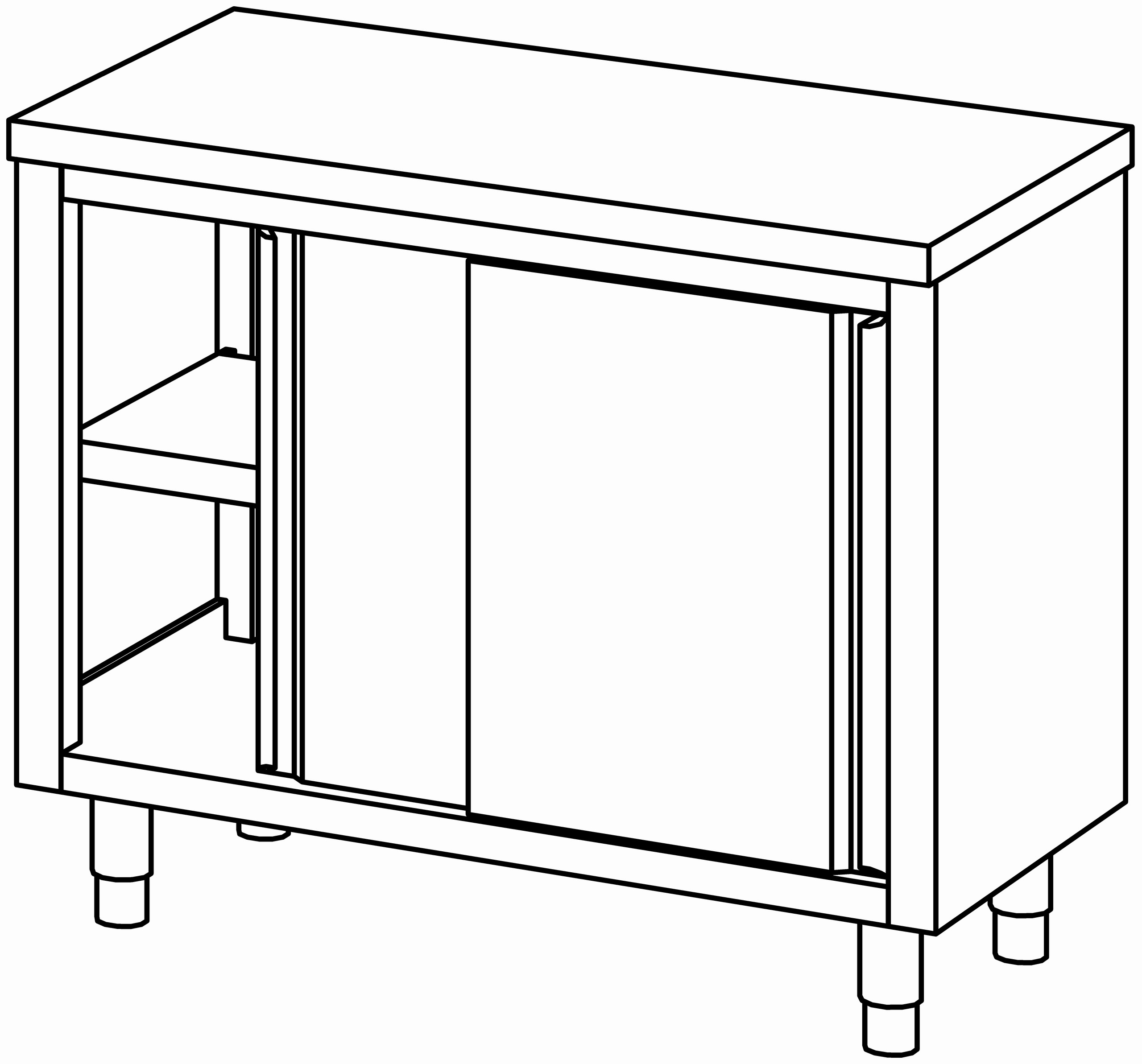 Arbeitsschrank 1100x600, S-Tür, ohne AK