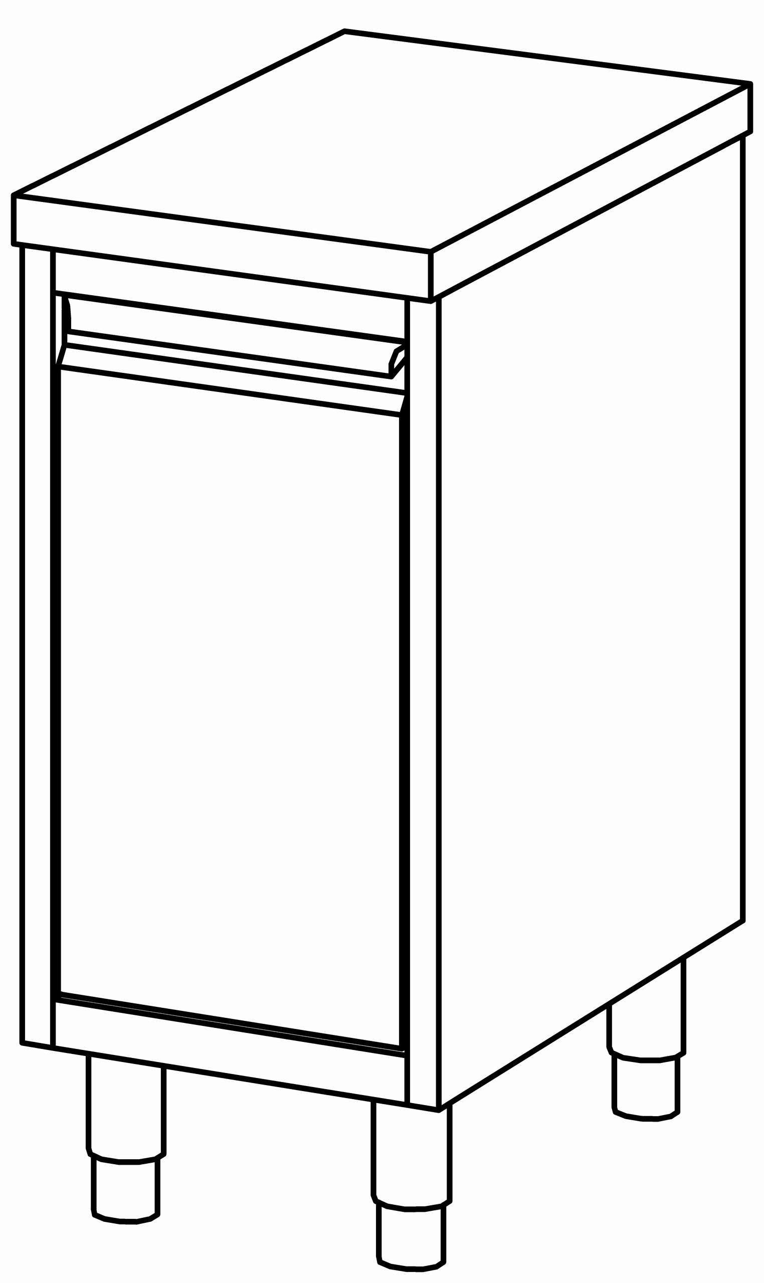 Arbeitsschrank 400x700, F-Tür, ohne AK