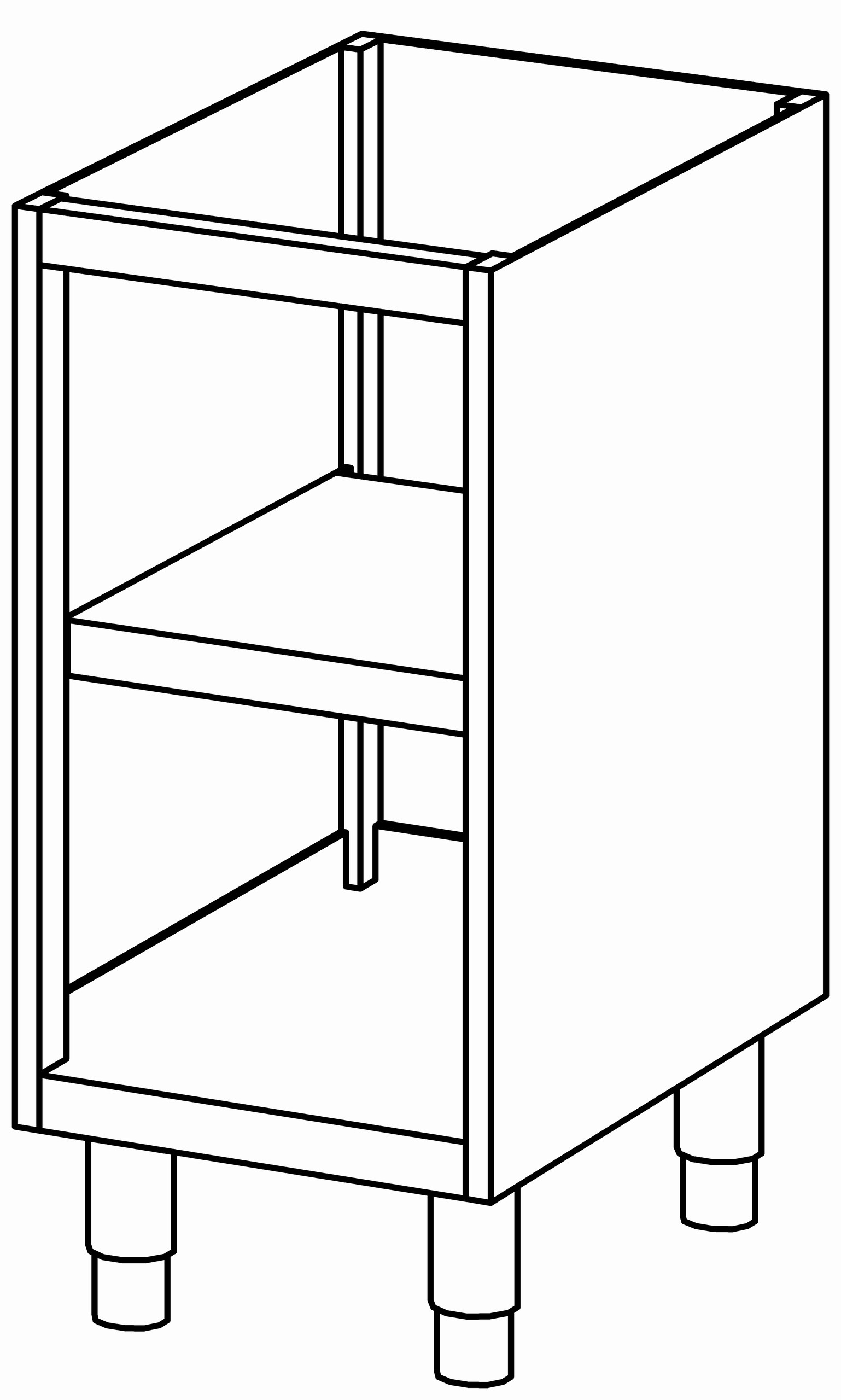 Schrankunterbau offen 400x680, ZB